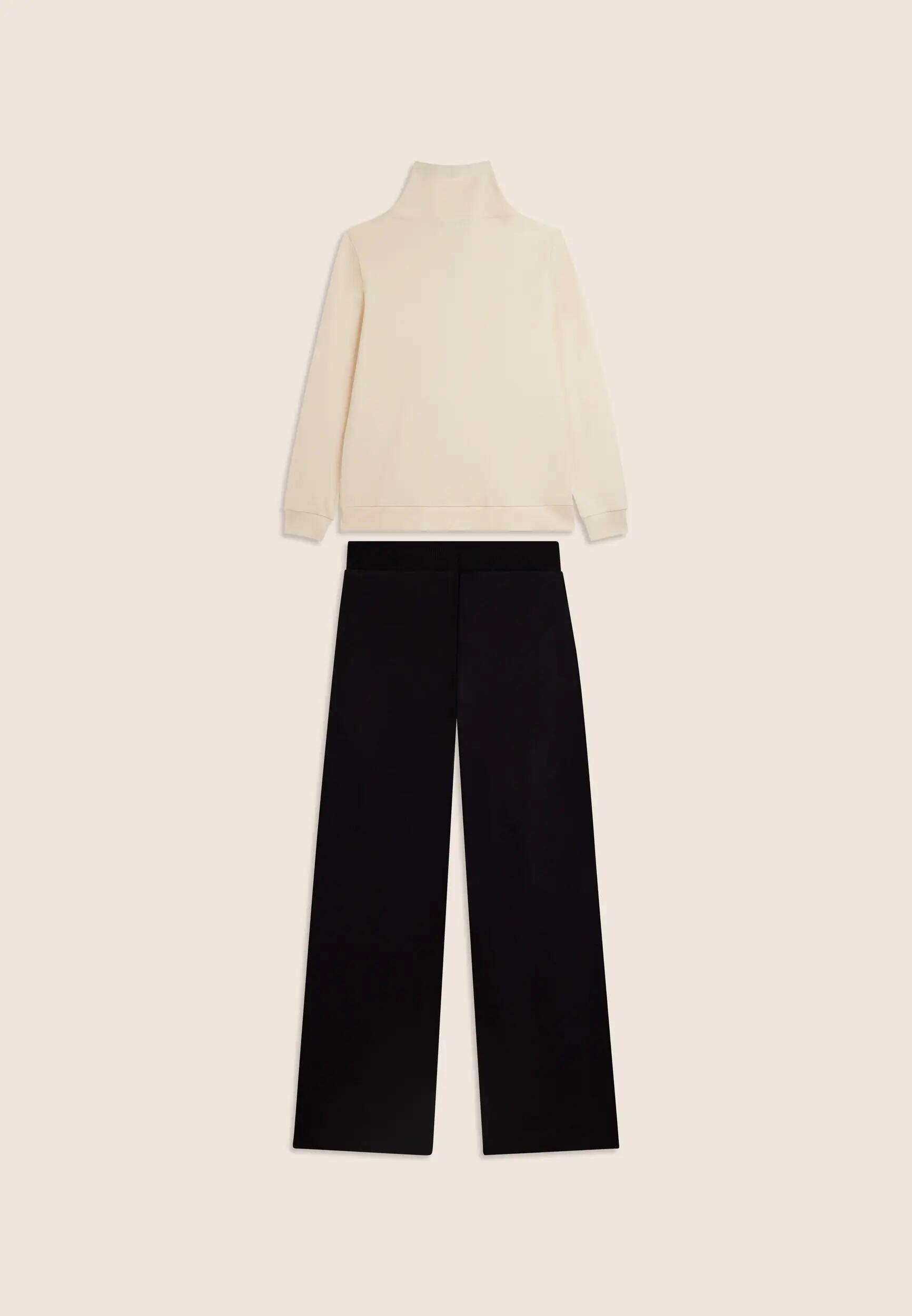 Chándal con cremallera y cuello alto, pantalón de pernera ancha 6/8