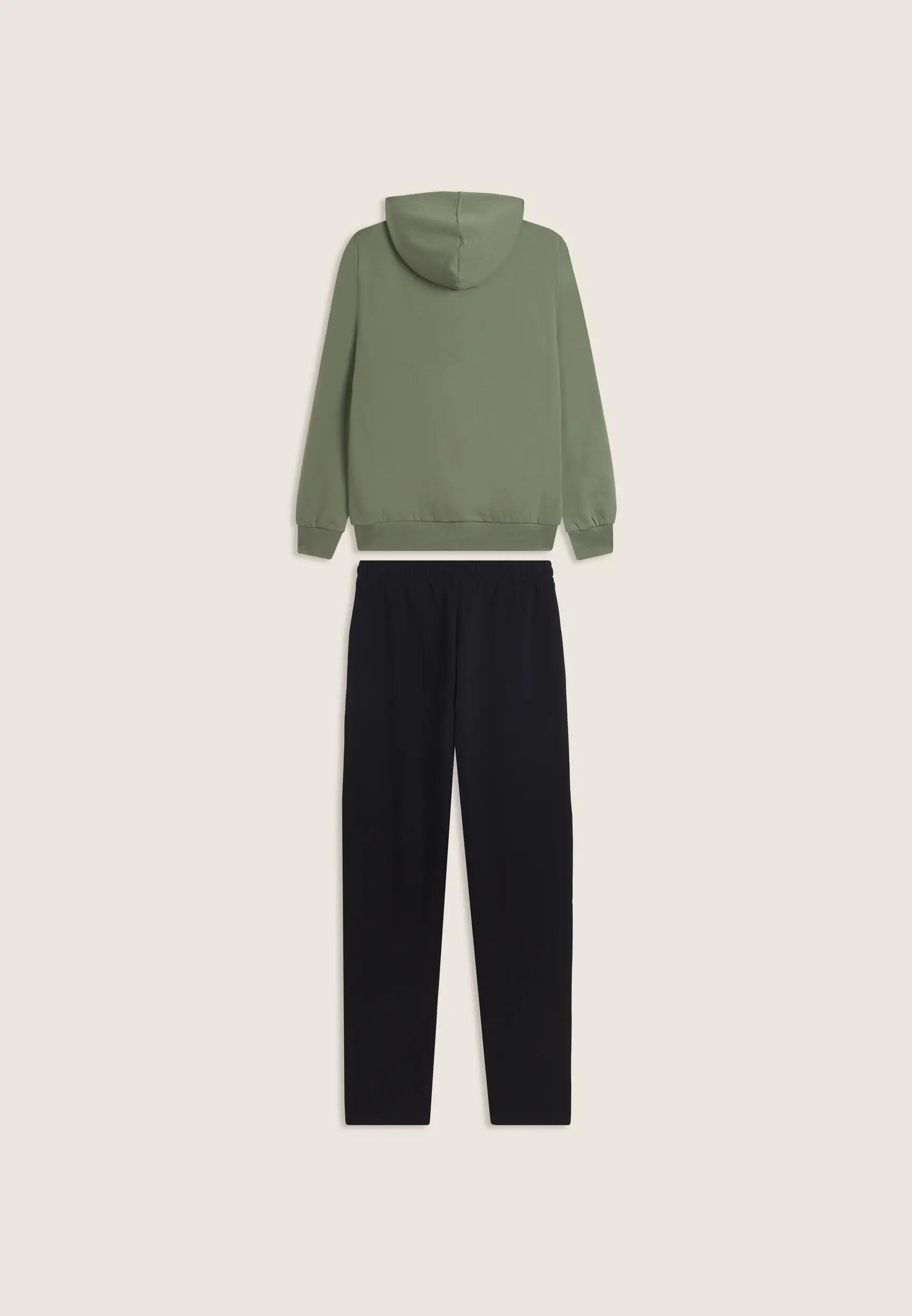 Survêtement homme en tissu de coton interlock avec capuche et fermeture éclair 6/8