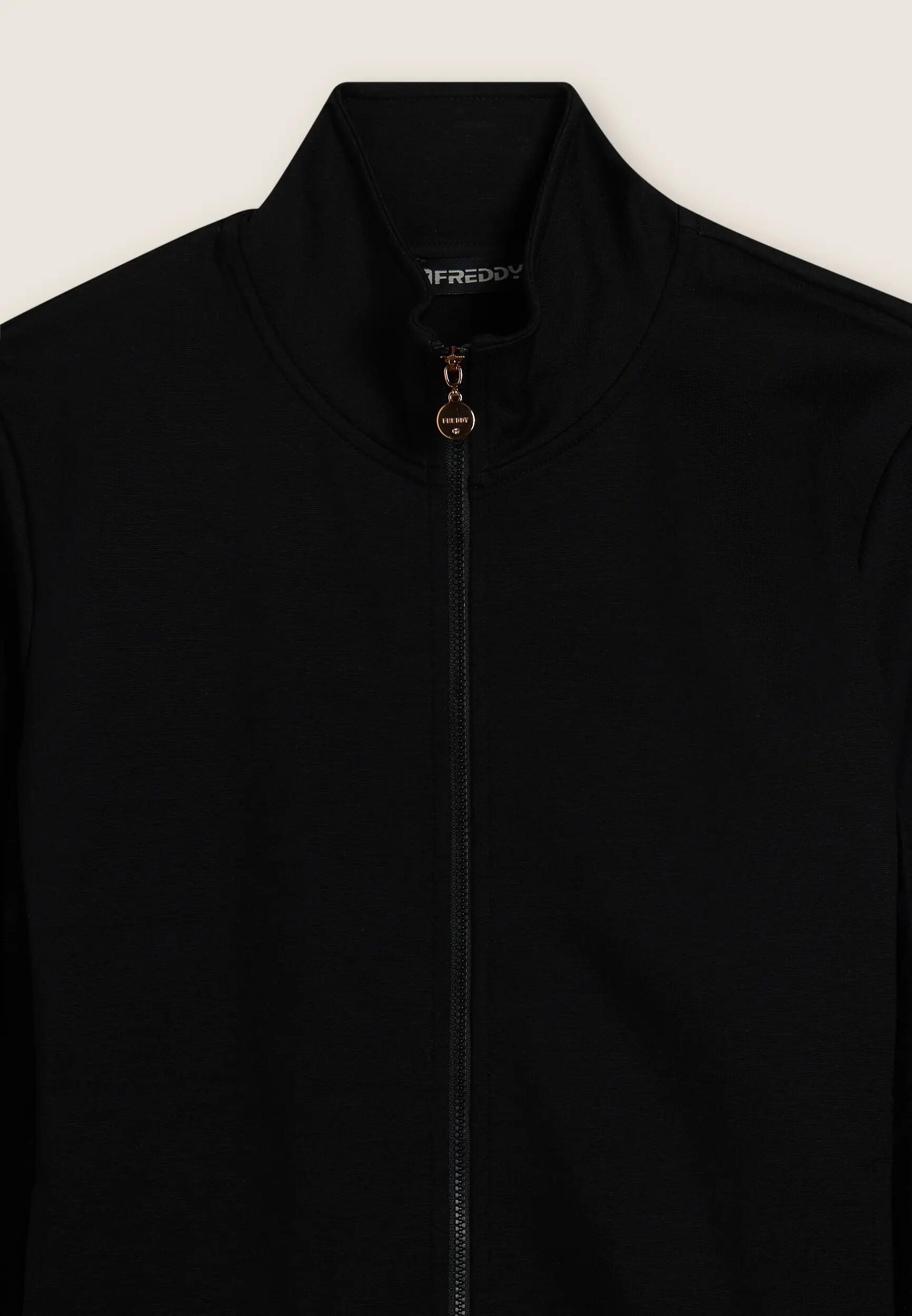 Sweat-shirt entièrement zippé en viscose avec pièces décoratives en chenille 7/7