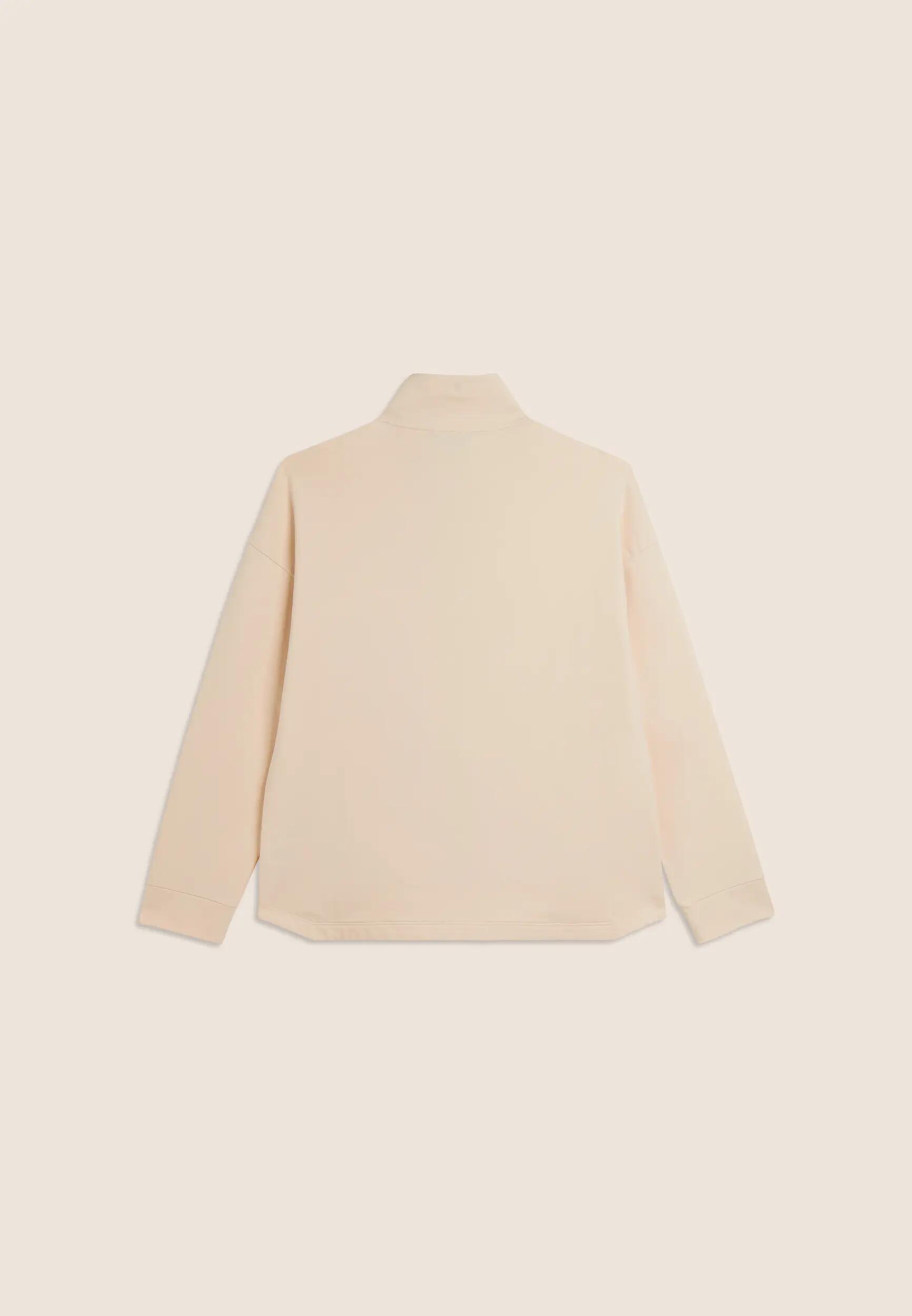 Sweat-shirt zippé et à col montant avec fond asymétrique 5/6