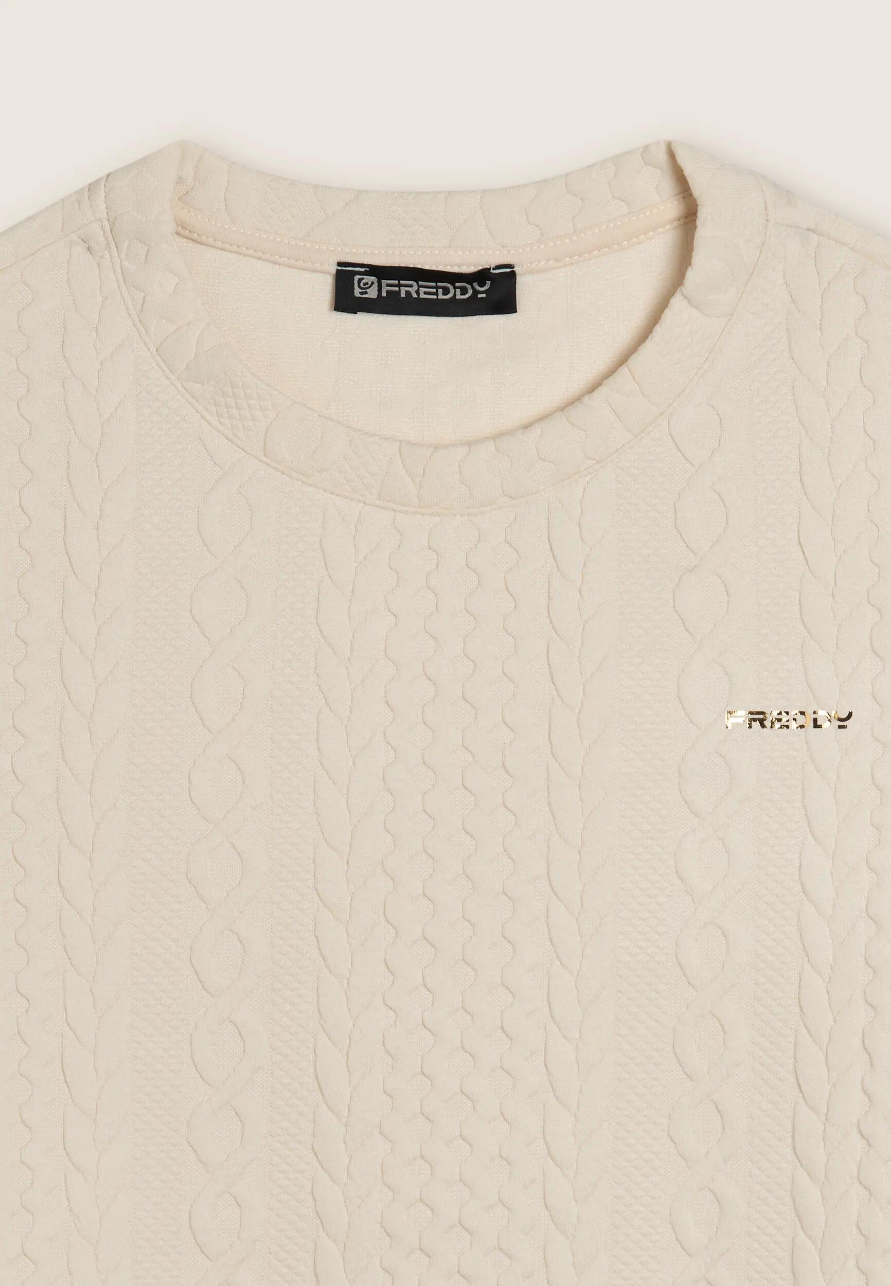 Sudadera de cuello redondo en tejido técnico de doble trenzado 6/6