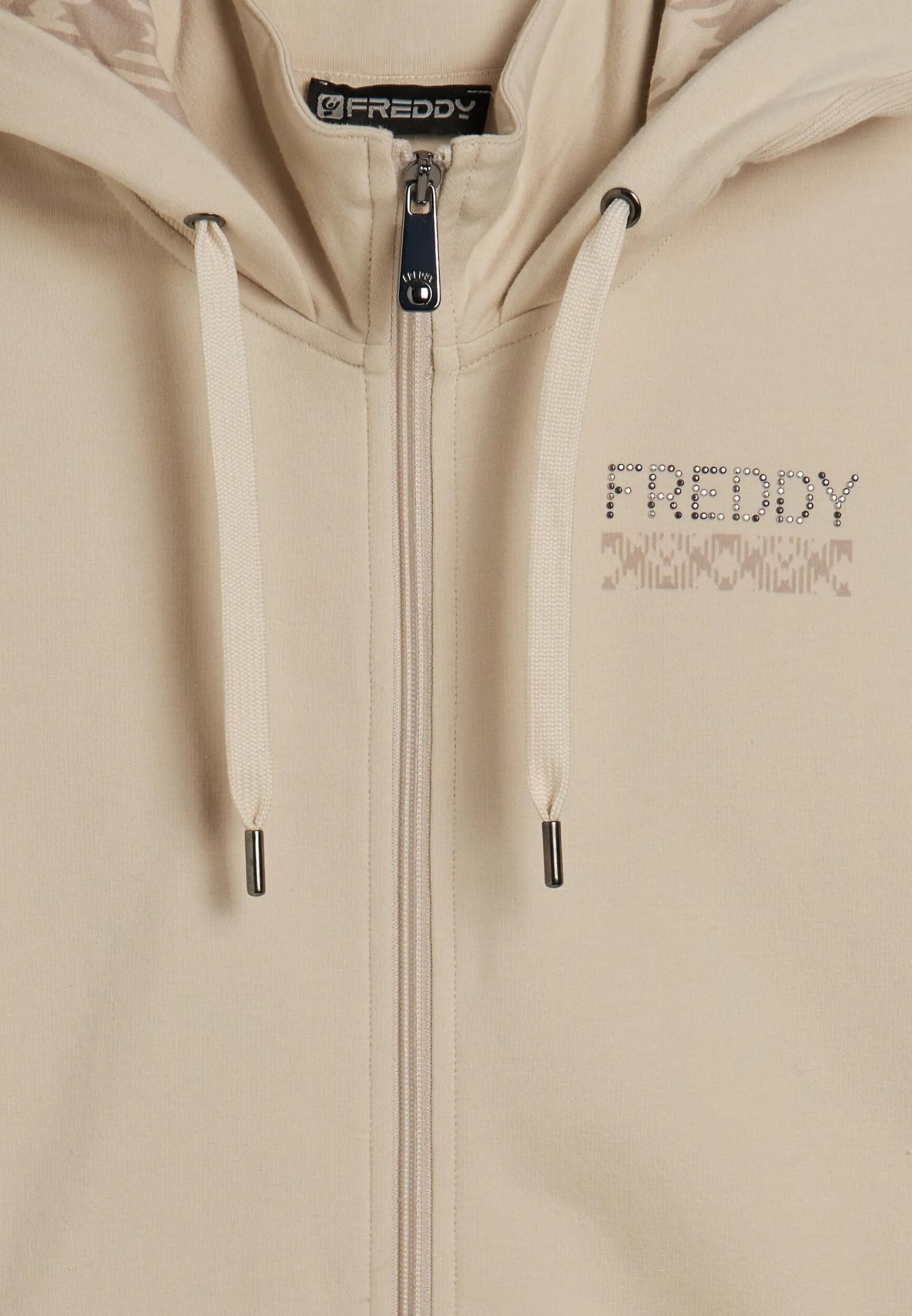 Sweat-shirt à capuche, col montant et pièces décoratives côtelées 6/6