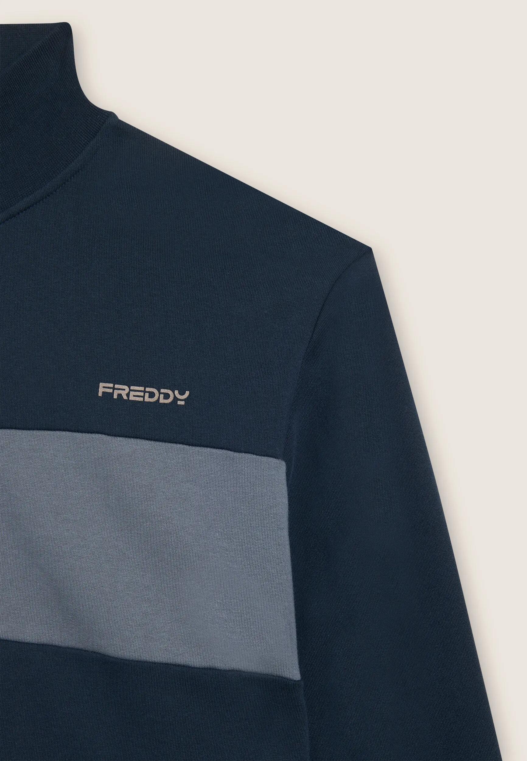 Felpa full zip con fascia a contrasto sul petto 6/6