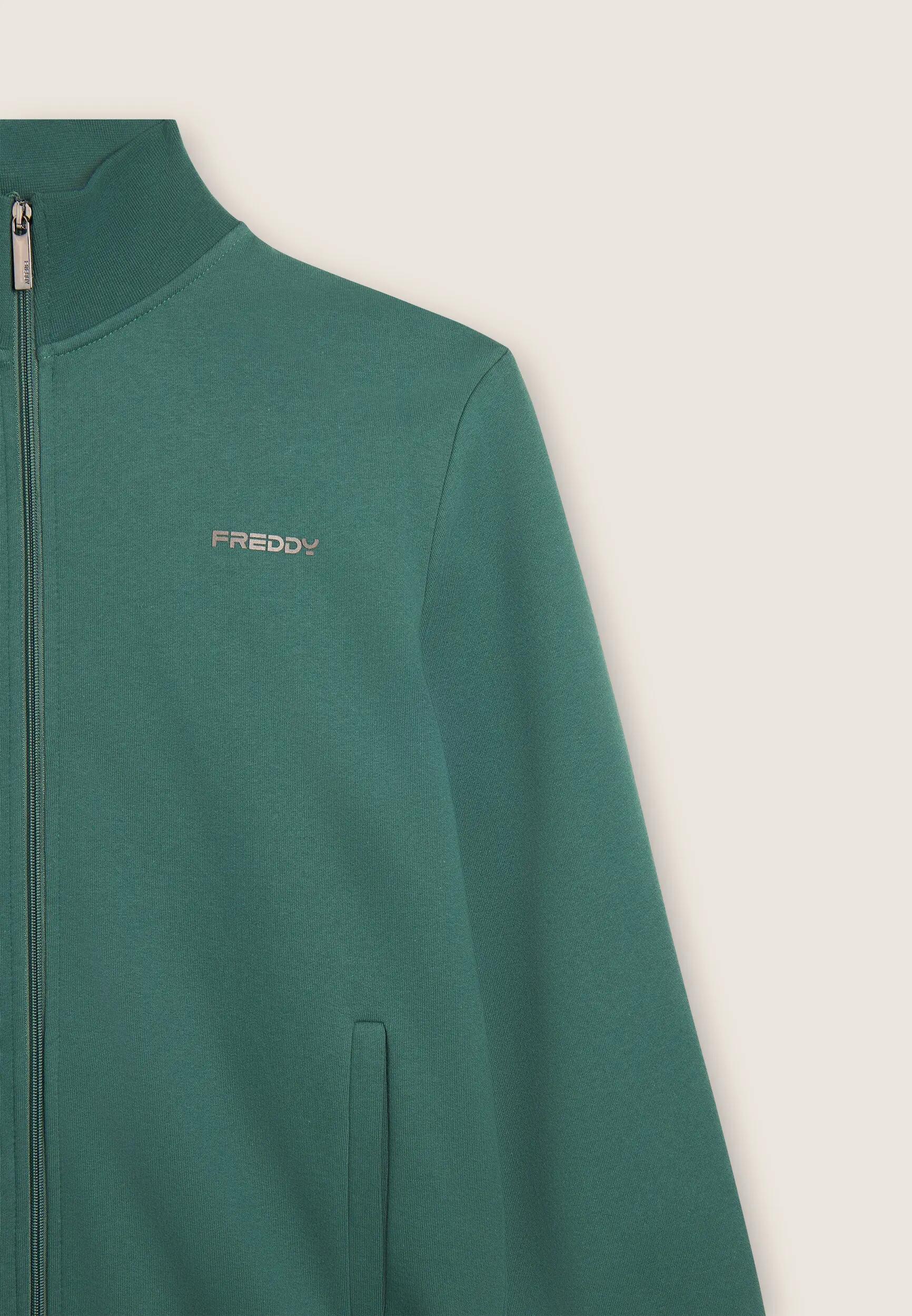 Sweat-shirt entièrement zippé avec col montant et poches passepoilées 6/6