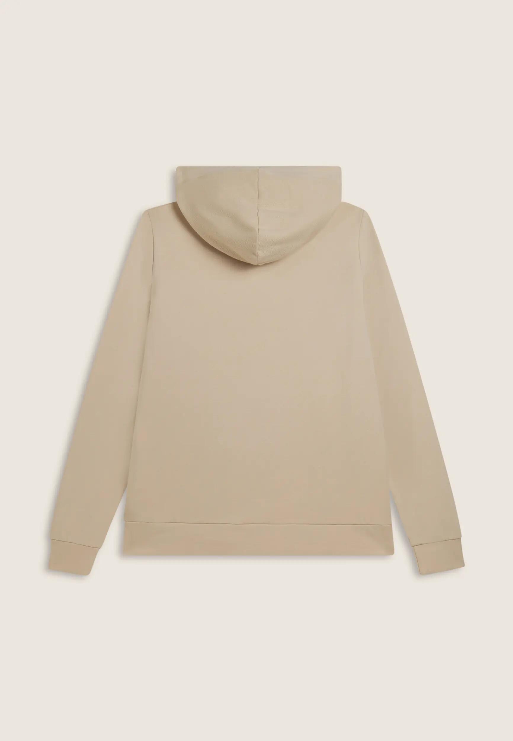 Sweat-shirt à capuche, col montant et pièces décoratives côtelées 5/6