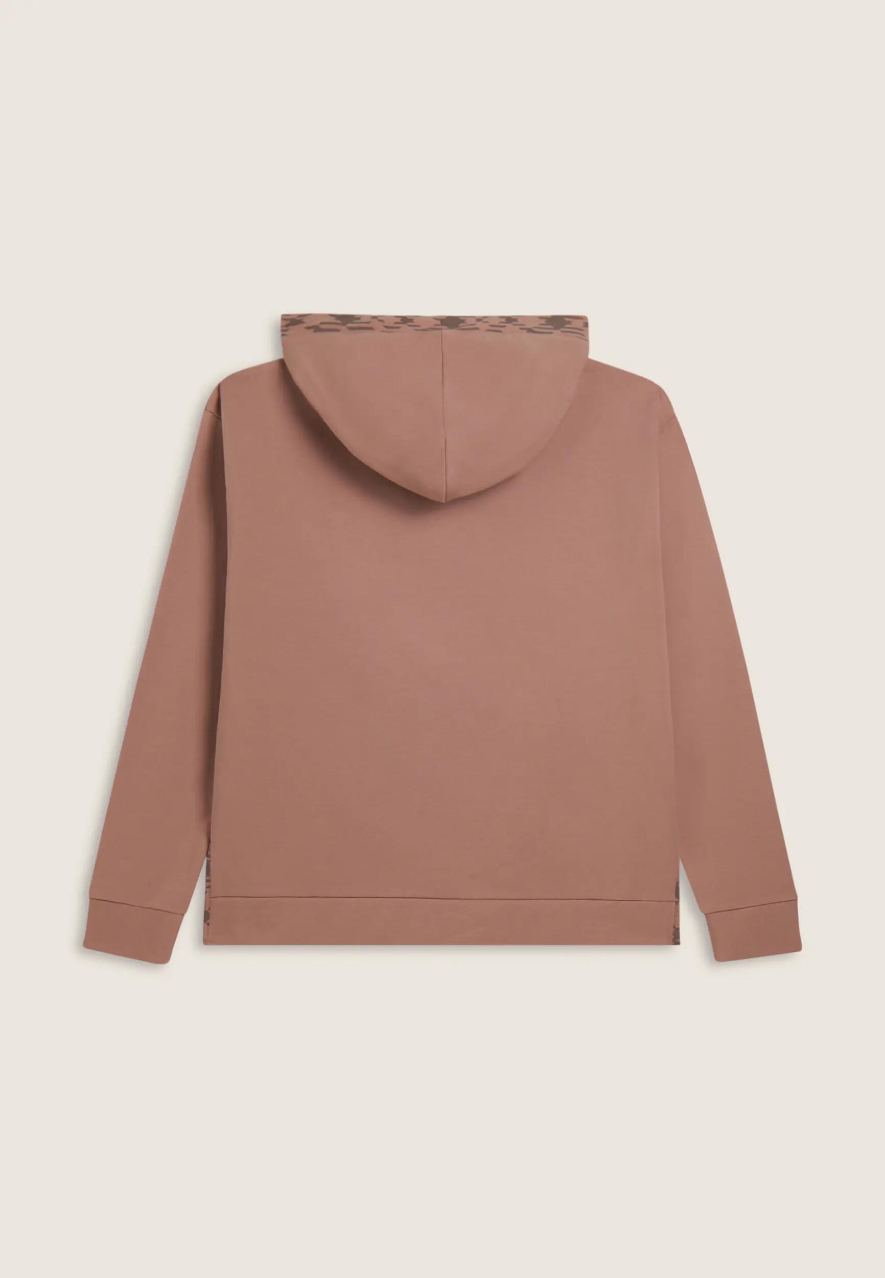 Sweatshirt met capuchon, fantasievoering en ritssluiting aan de voorkant 5/6