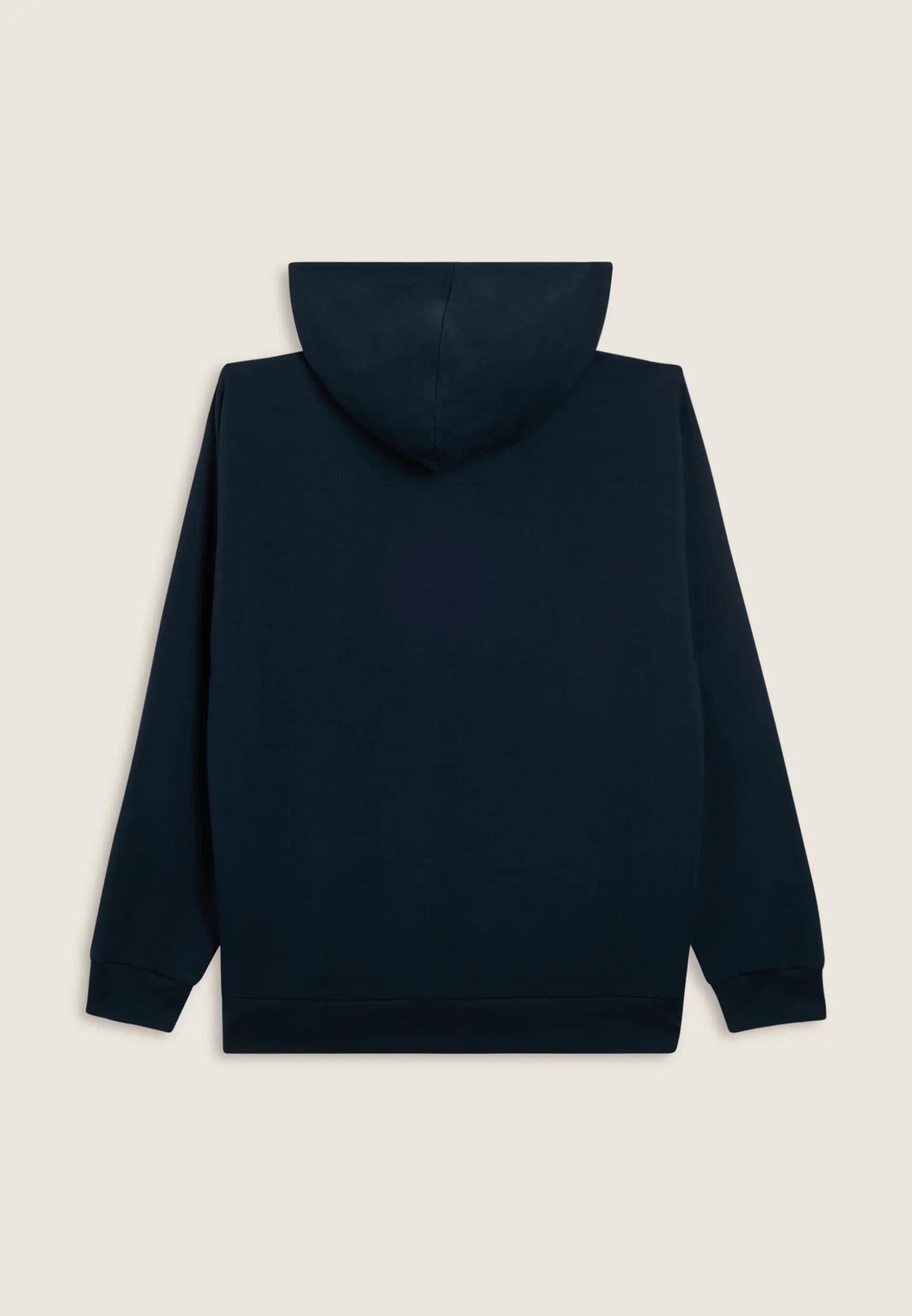 Felpa full zip con cappuccio in jersey e tasche a marsupio 5/6