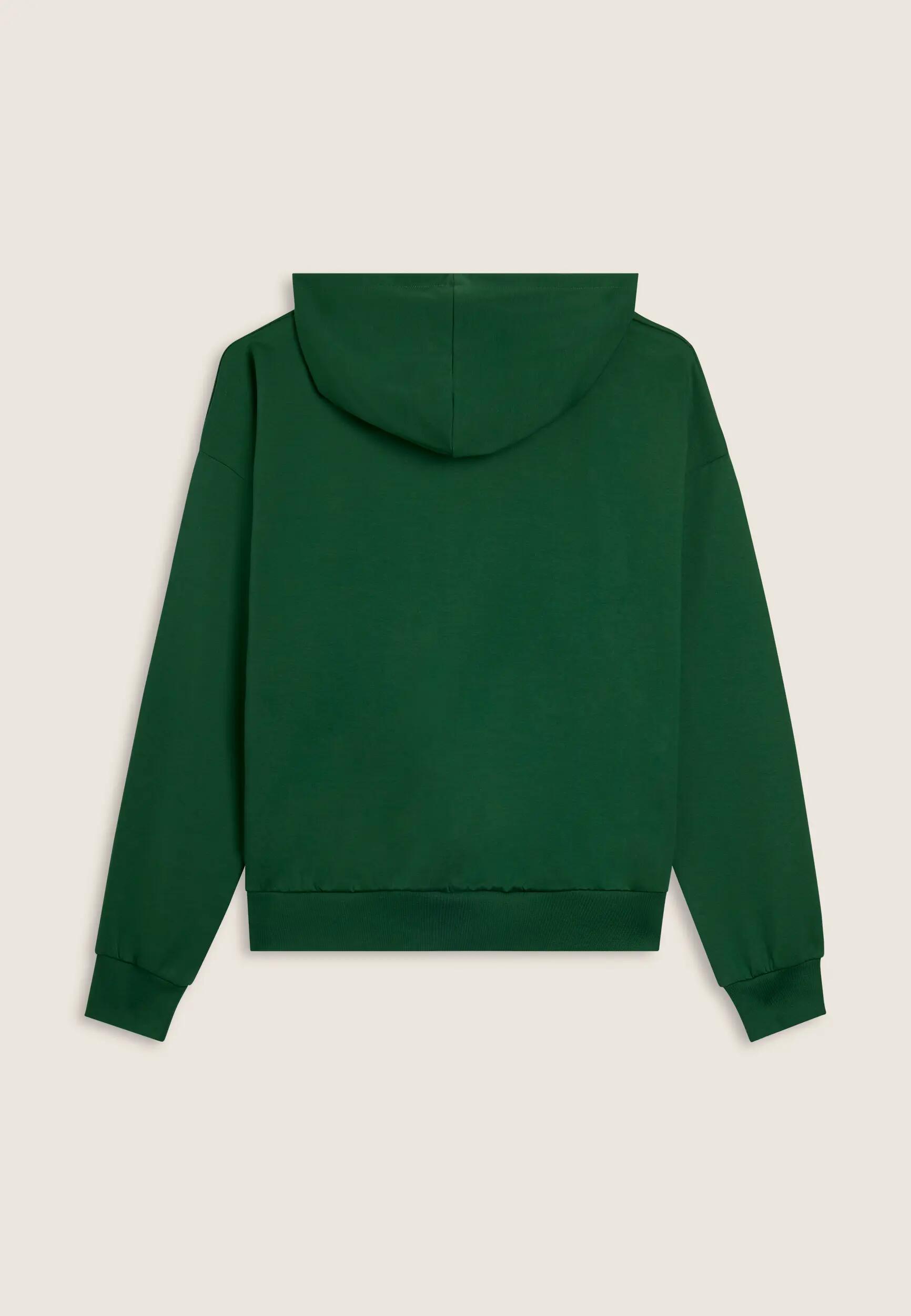 Sudadera con cremallera entera, capucha en tejido de punto y bolsillo con cremal 5/6