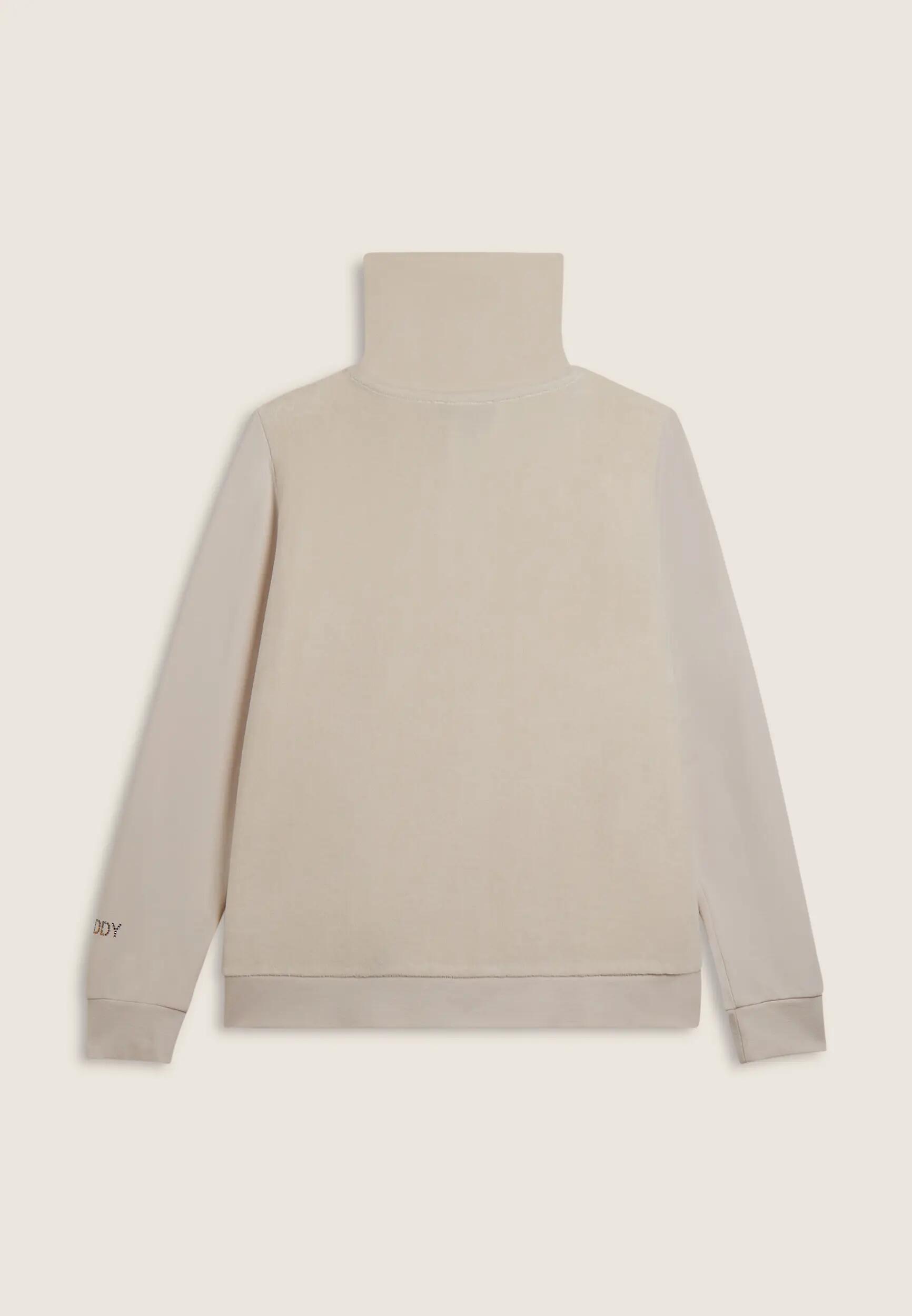 Sweat-shirt à col montant en velours pour femmes avec fermeture à glissière et l 6/8