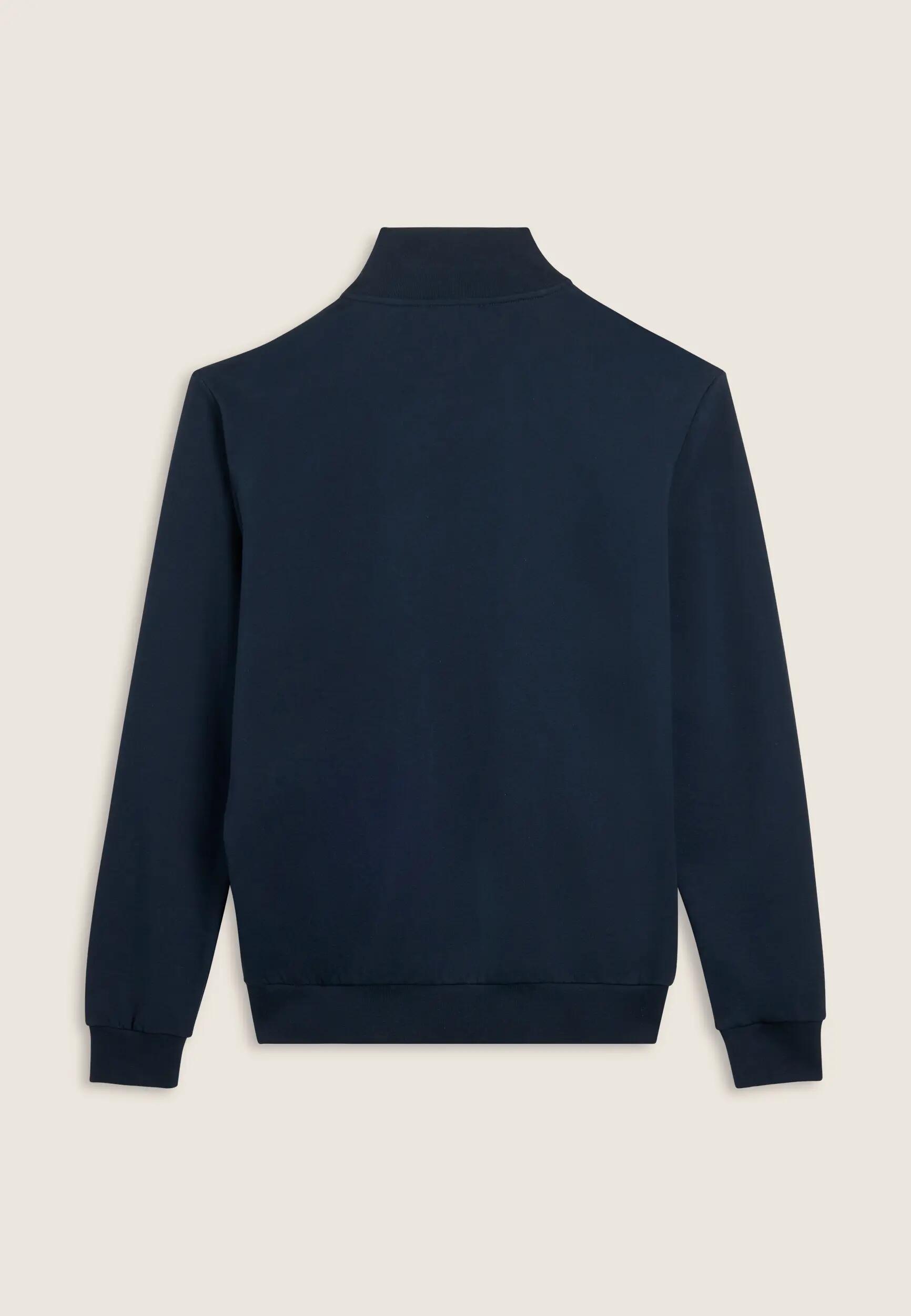Felpa full zip con fascia a contrasto sul petto 5/6