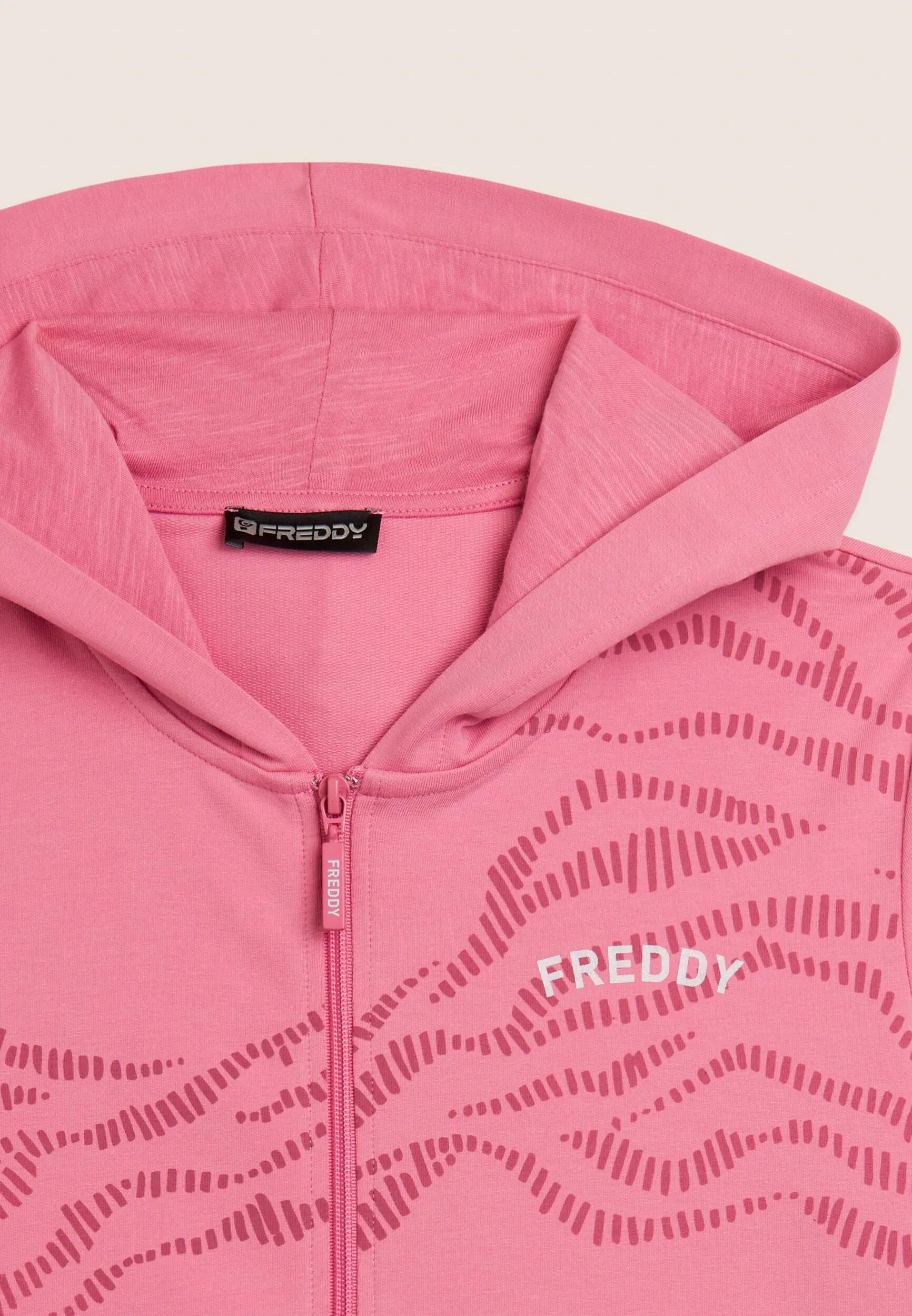 Sweat-shirt à capuche en molleton de coton avec fermeture éclair et motif graphi 6/6