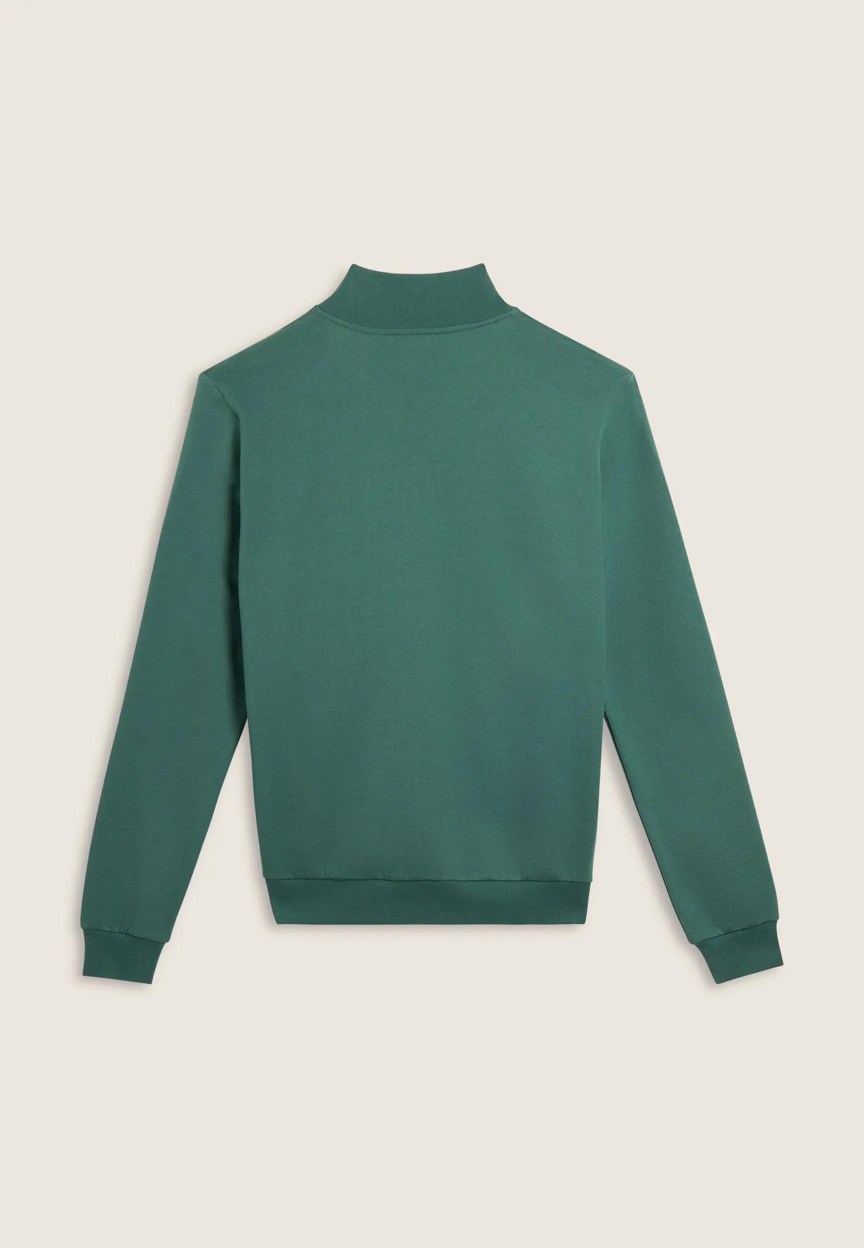 Sweat-shirt entièrement zippé avec col montant et poches passepoilées 5/6