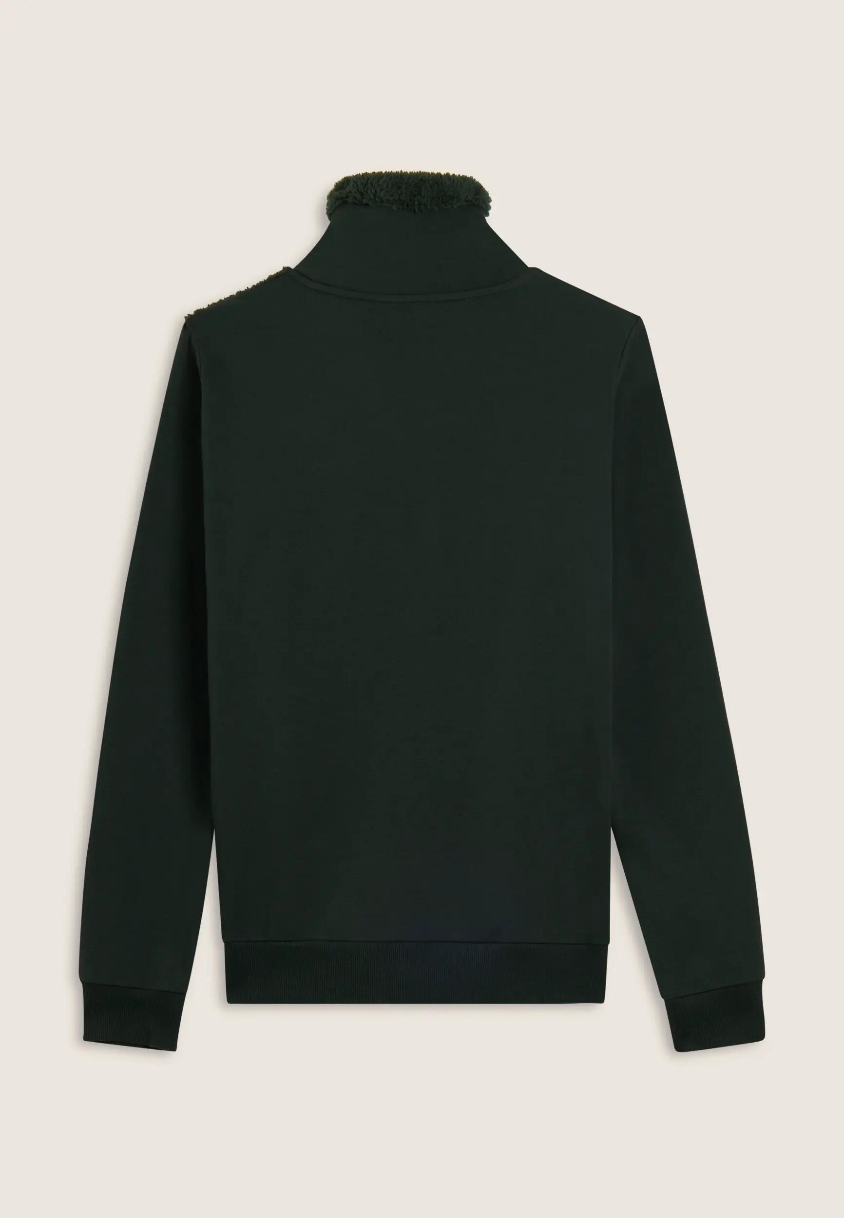 Sweat-shirt zippé avec col et devant en tissu Sherpa, logo en clous 6/7