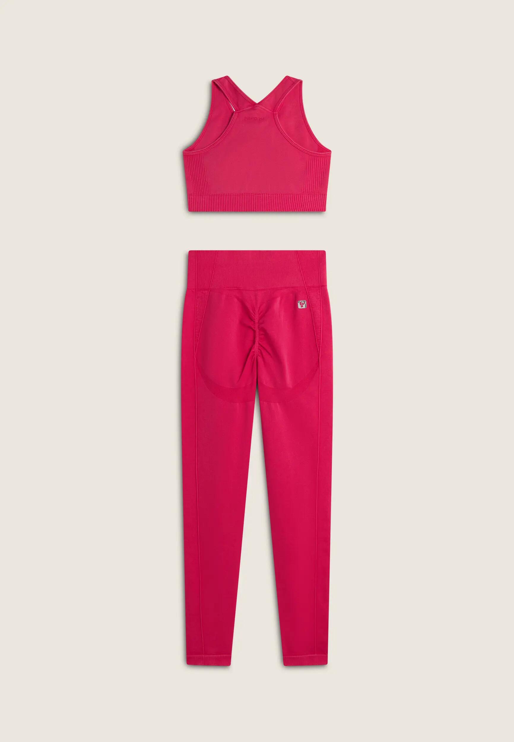 Completo top e leggings vita alta seamless ice wash 6/7