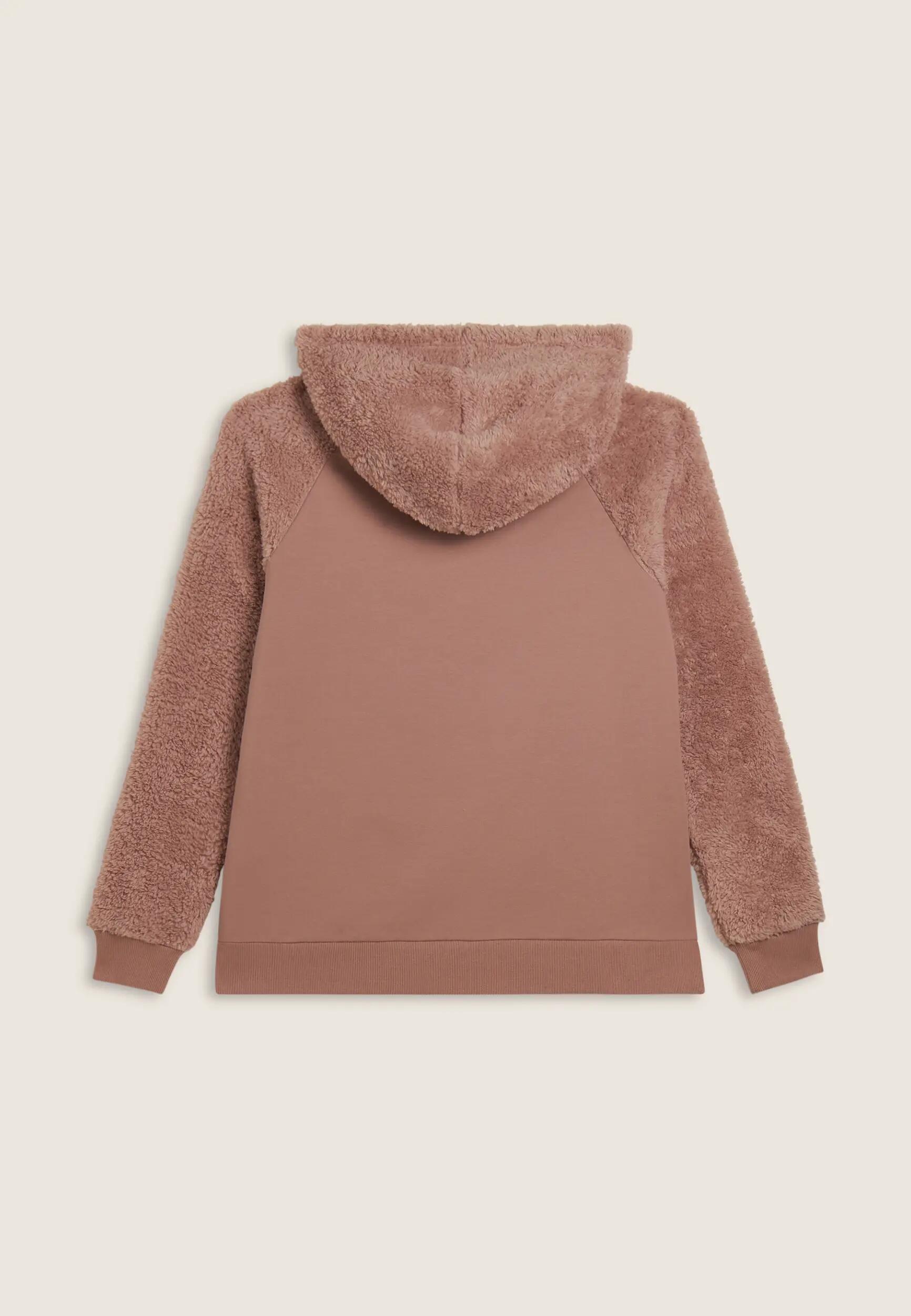 Sweat-shirt à capuche croisée et manches en tissu Sherpa 5/6