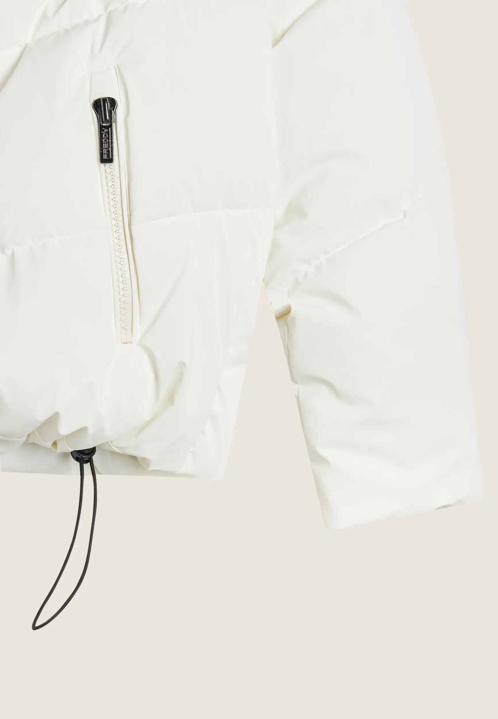 Plumífero cropped para mujer con cuello alto y cordón ajustable 7/7