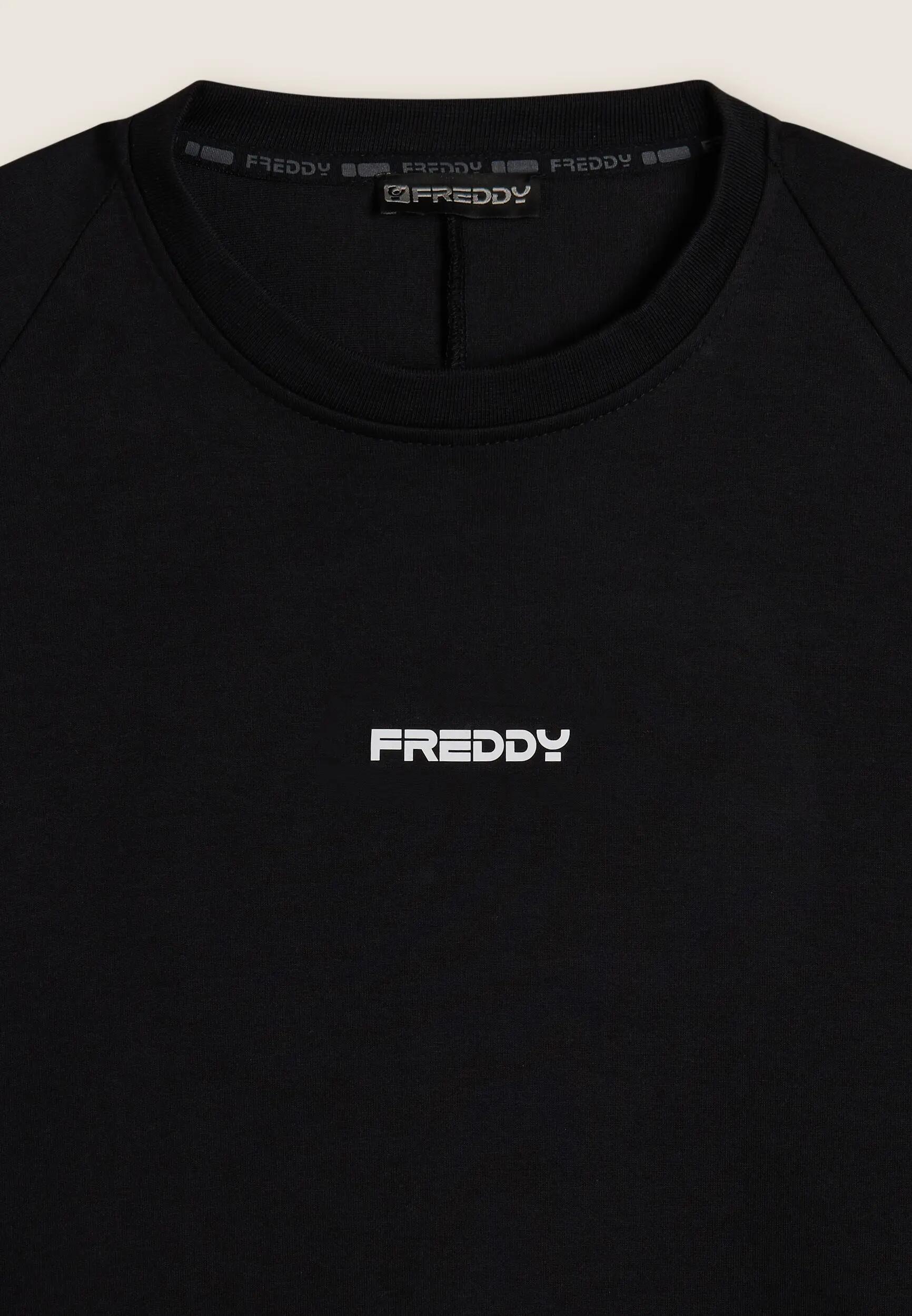 Sweat-shirt à col rond avec fermeture à glissière latérale et imprimés sur les m 6/6