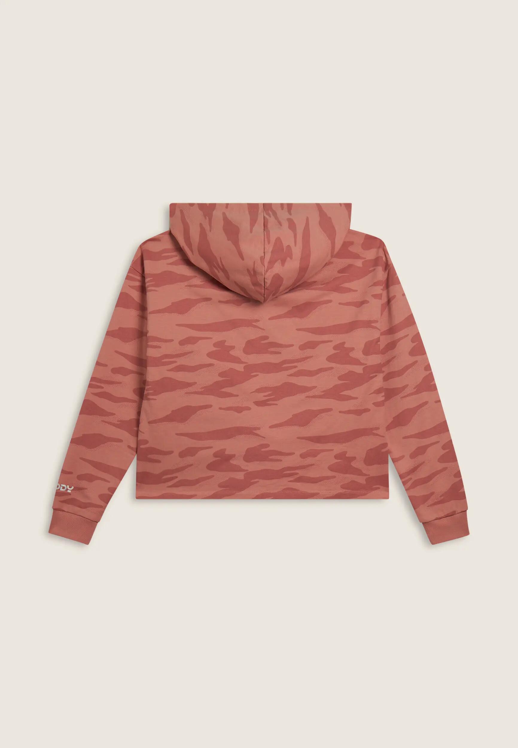 Sweat-shirt à capuche coupe cropped, style camouflage et imprimé « MOV » 5/6