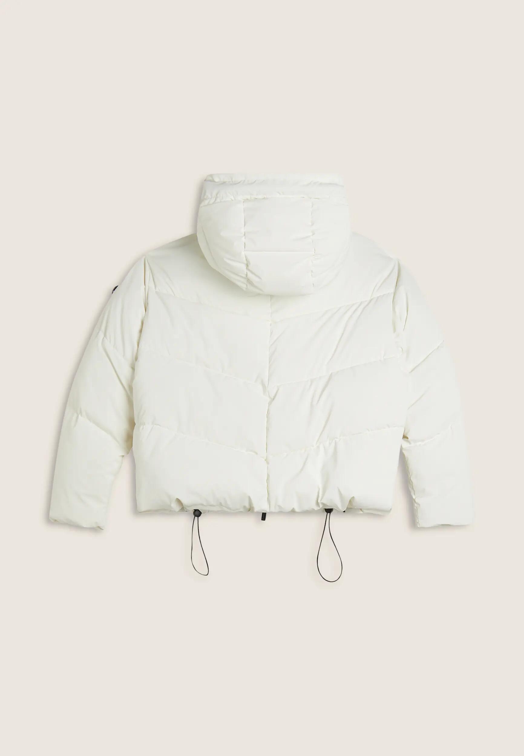 Plumífero cropped para mujer con cuello alto y cordón ajustable 6/7