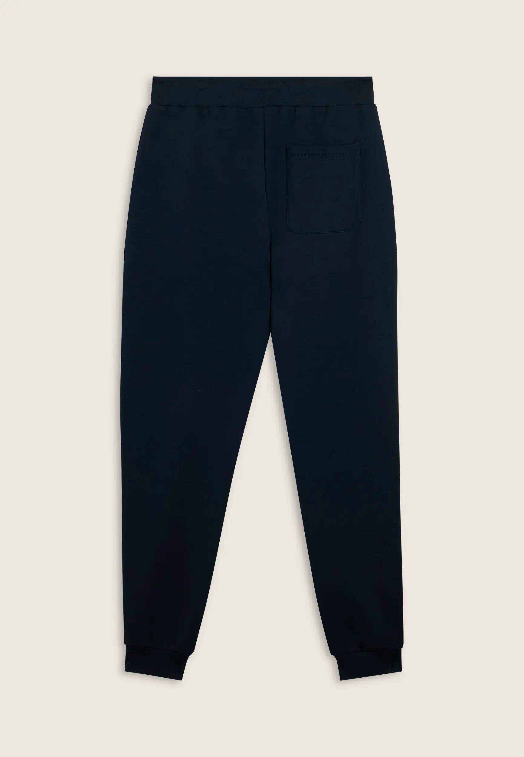 Slim fit broek van interlock met groot reliëflogo 5/6