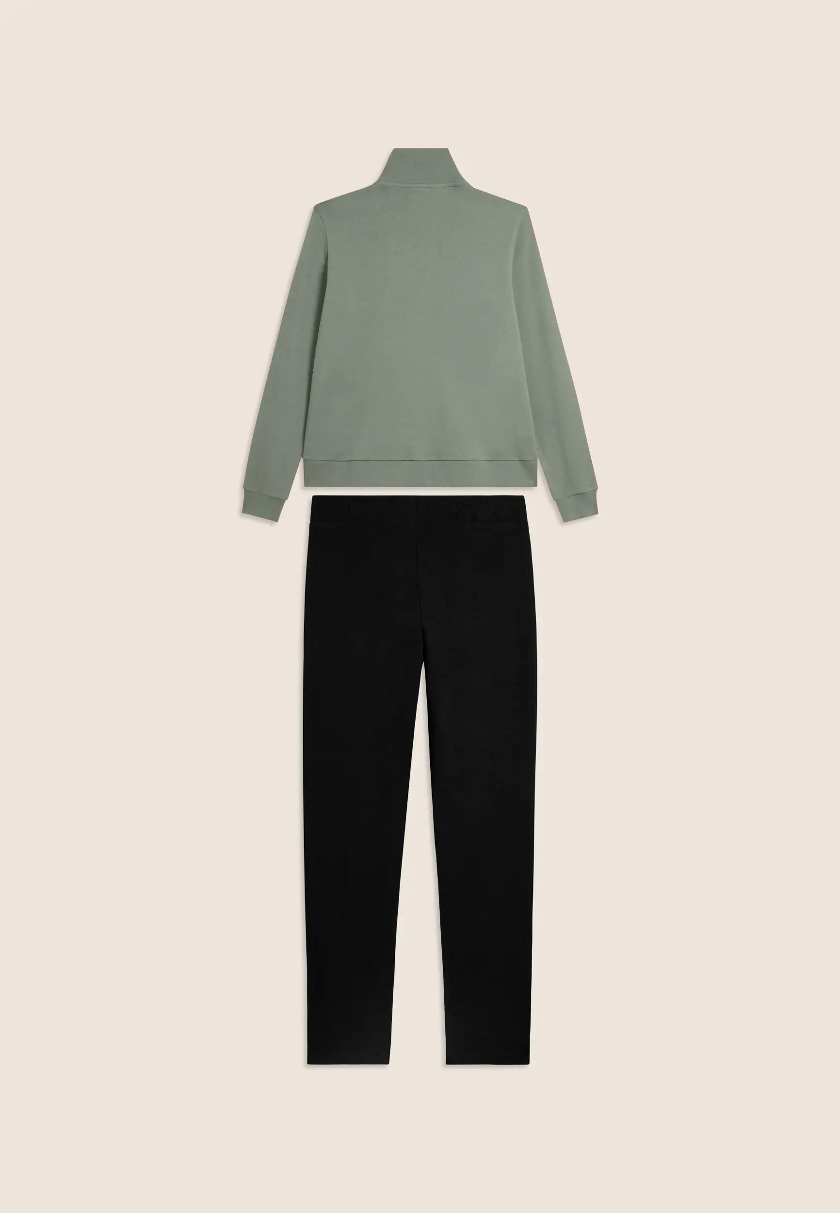 Jumpsuit met ritssluiting en hoge kraag, logo met parels 6/8