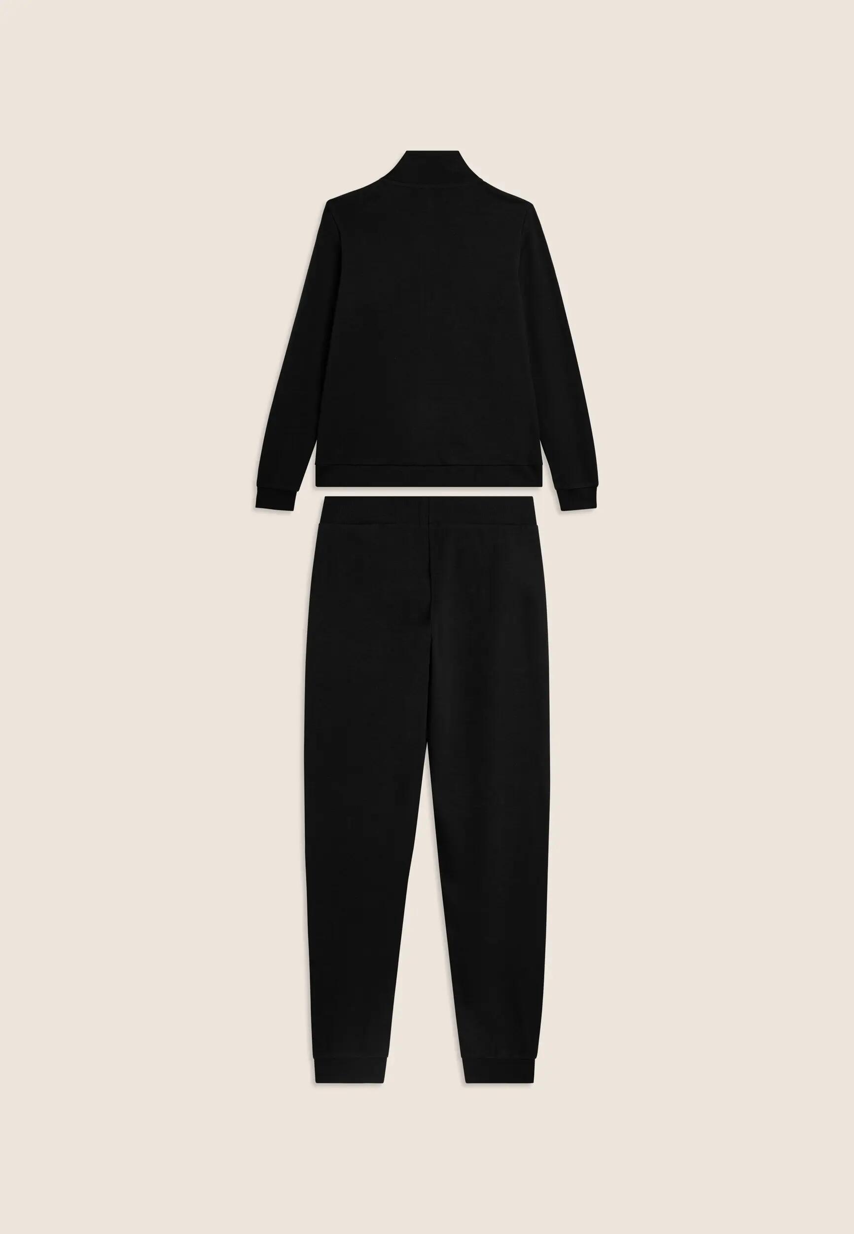 Jumpsuit met ritssluiting en hoge kraag, logo met parels op de mouw 7/9