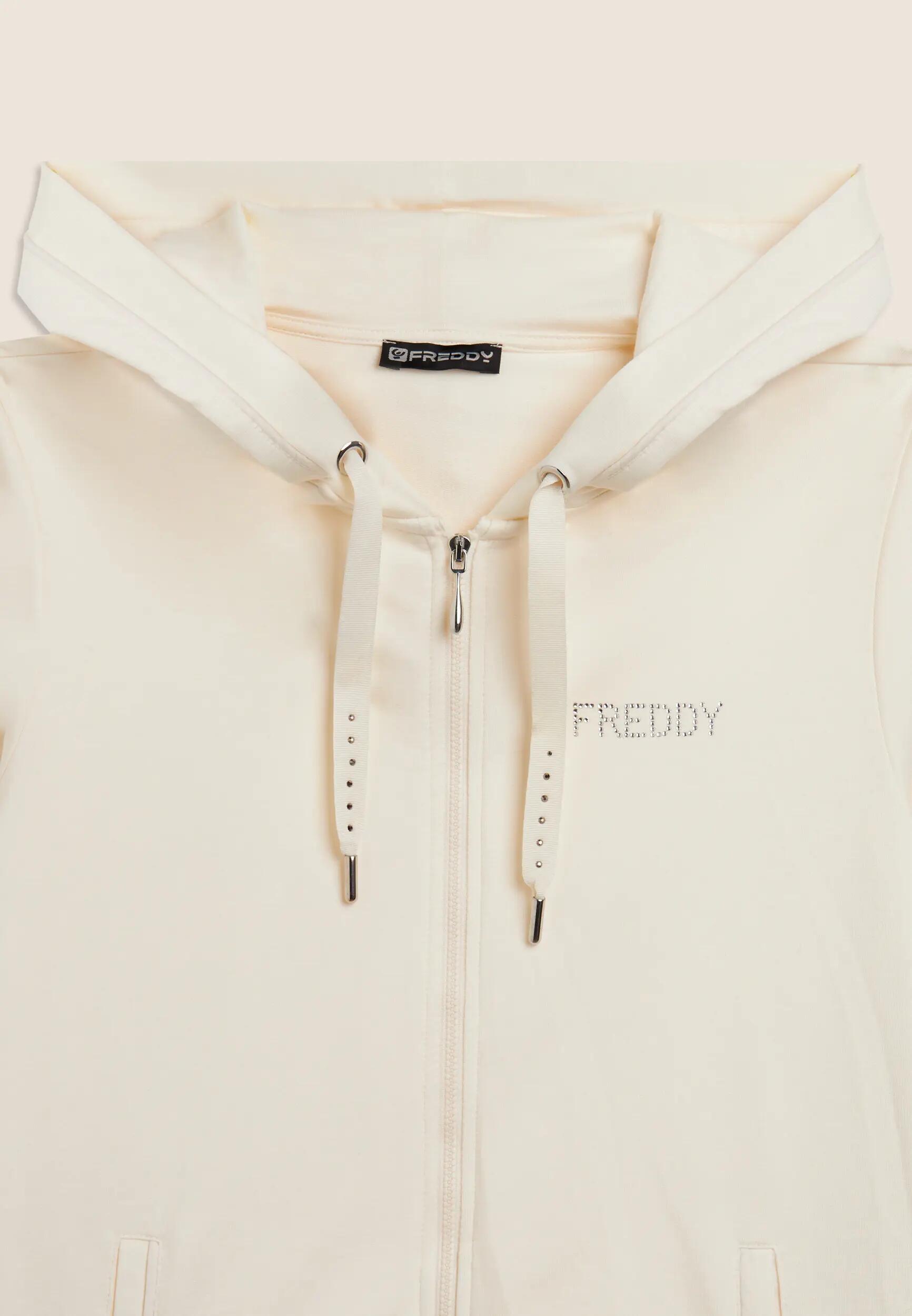 Sweat-shirt avec fermeture zippée et capuche et logo FREDDY en paillettes 6/6