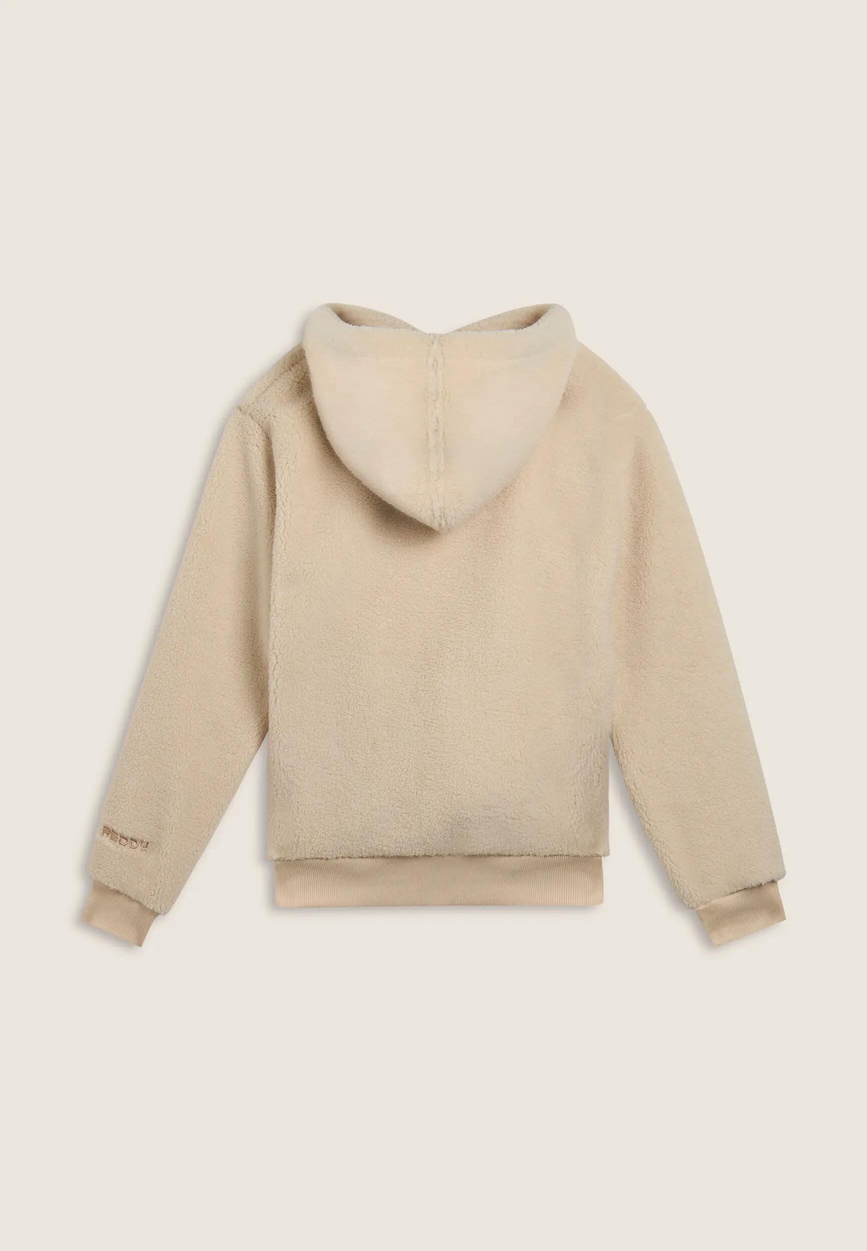 Giacca da donna in pile sherpa con cappuccio e zip 6/7