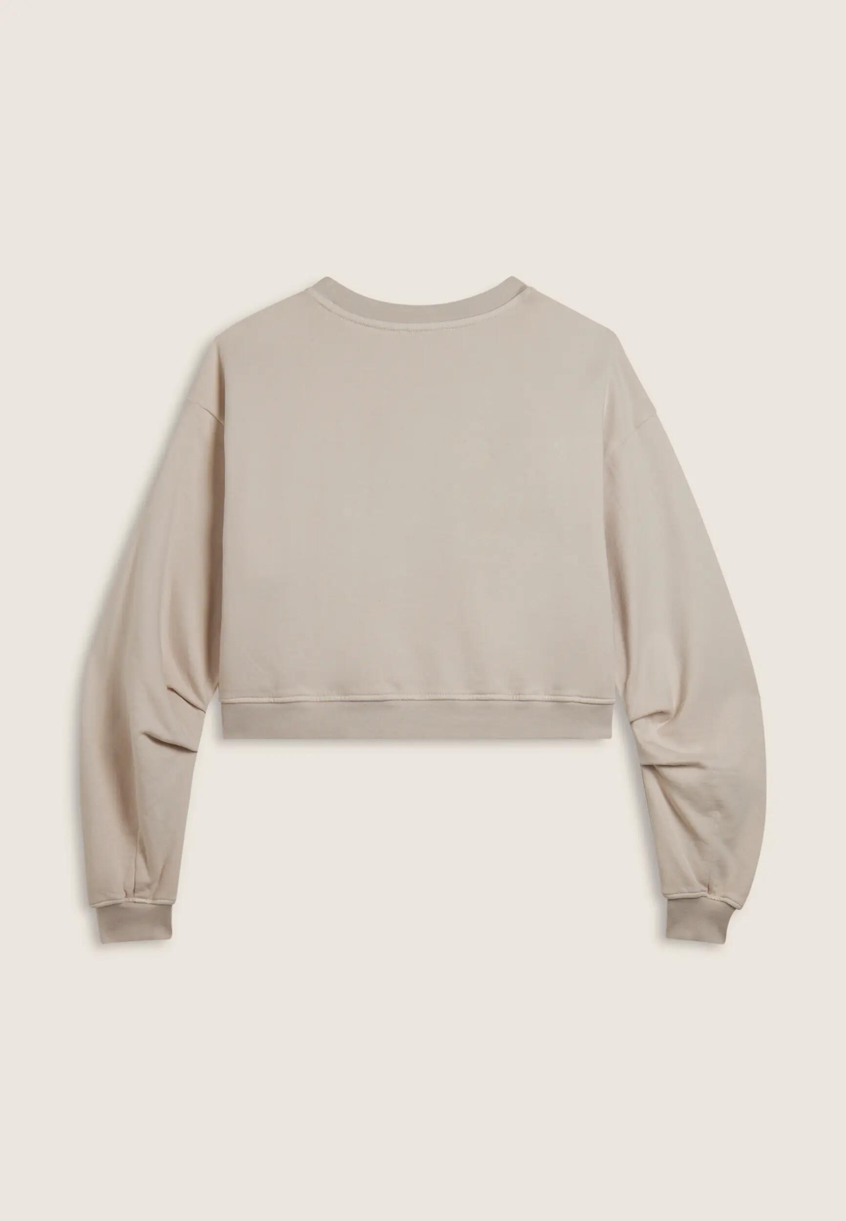 Felpa oversize cropped con stampa Flow sulla spalla 5/6