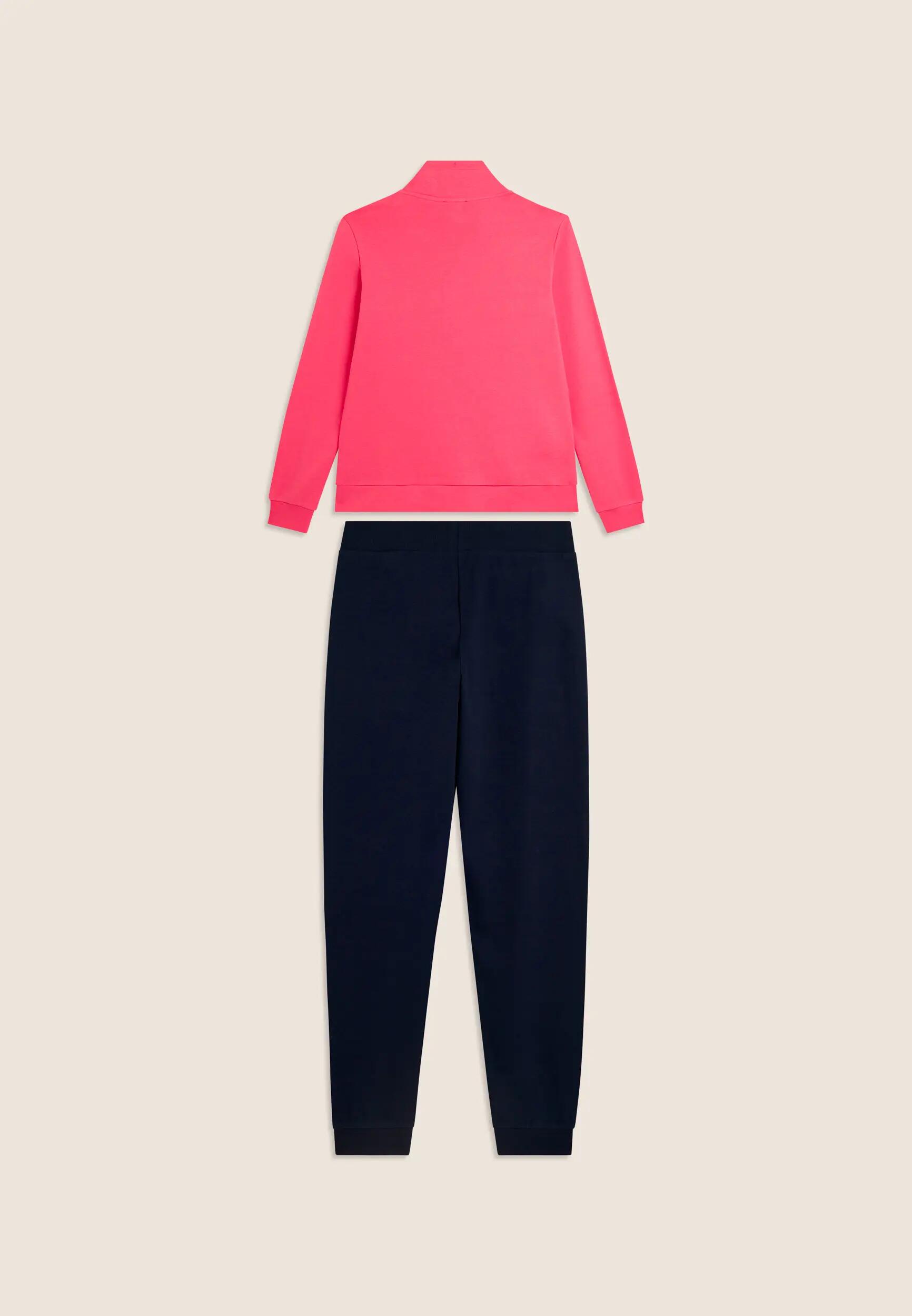 Jumpsuit met ritssluiting en hoge kraag, logo met parels op de mouw 6/7
