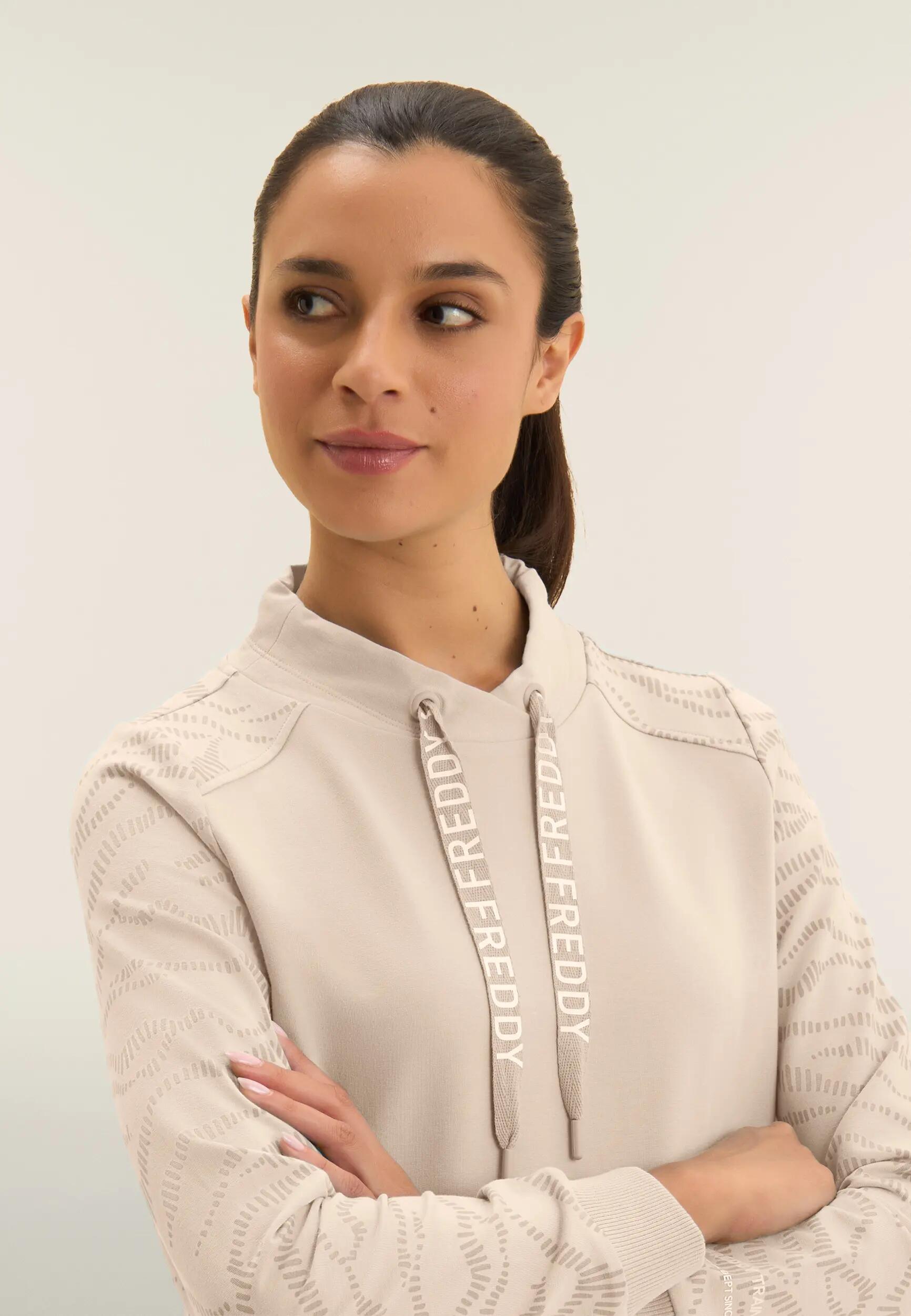 Sweat-shirt avec col croisé et motif graphique 5/5