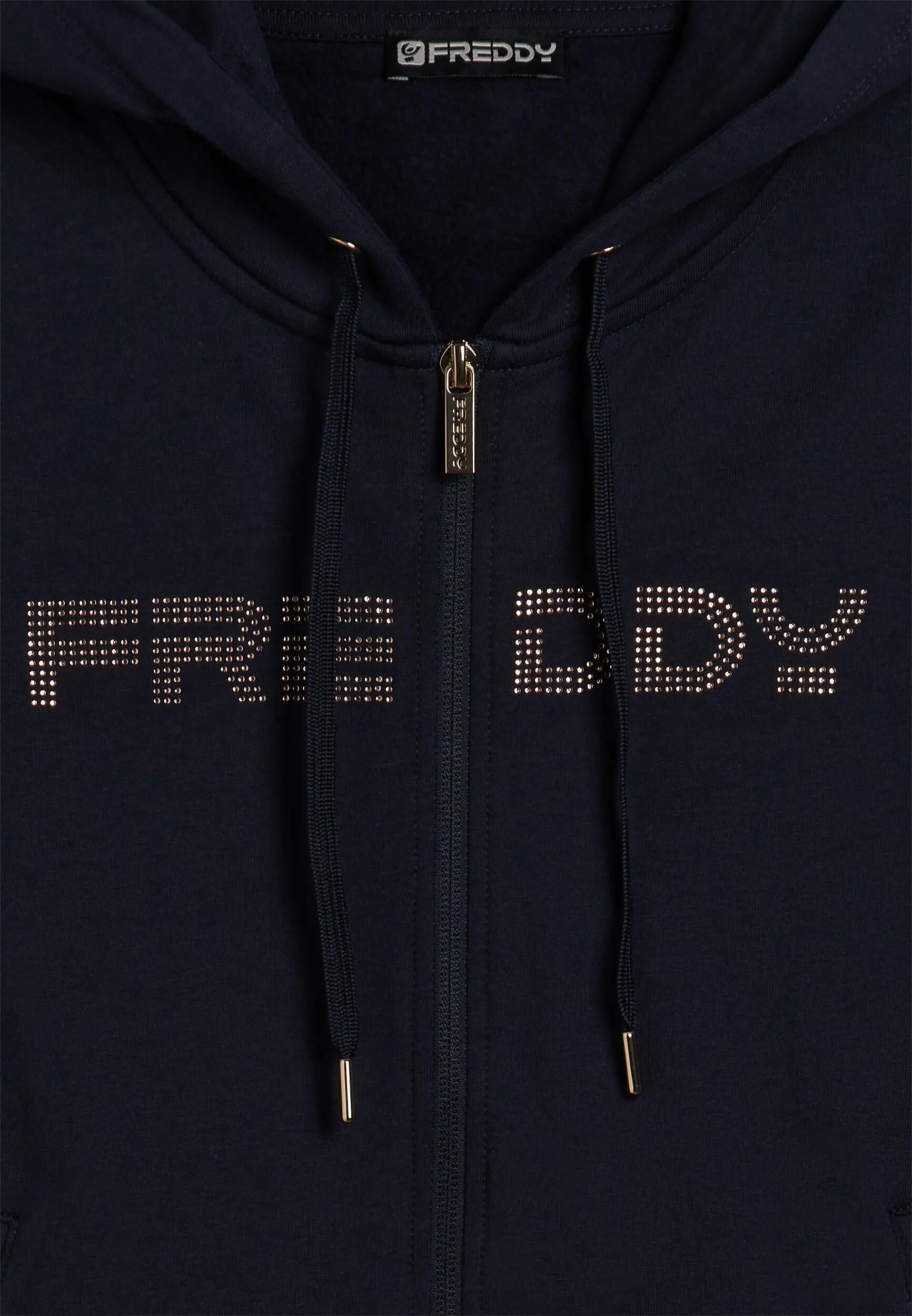 Sweat-shirt zippé pour femmes doté de capuche et de bande avec logo 6/6