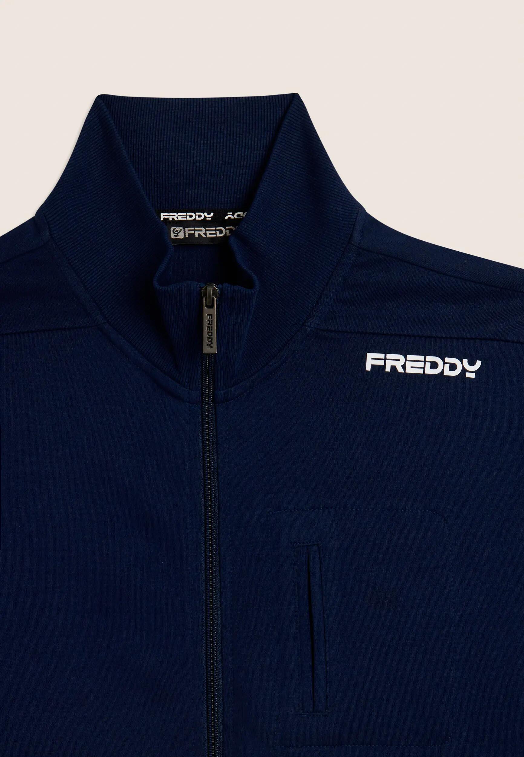 Felpa full zip con taschino e collo alto 7/7