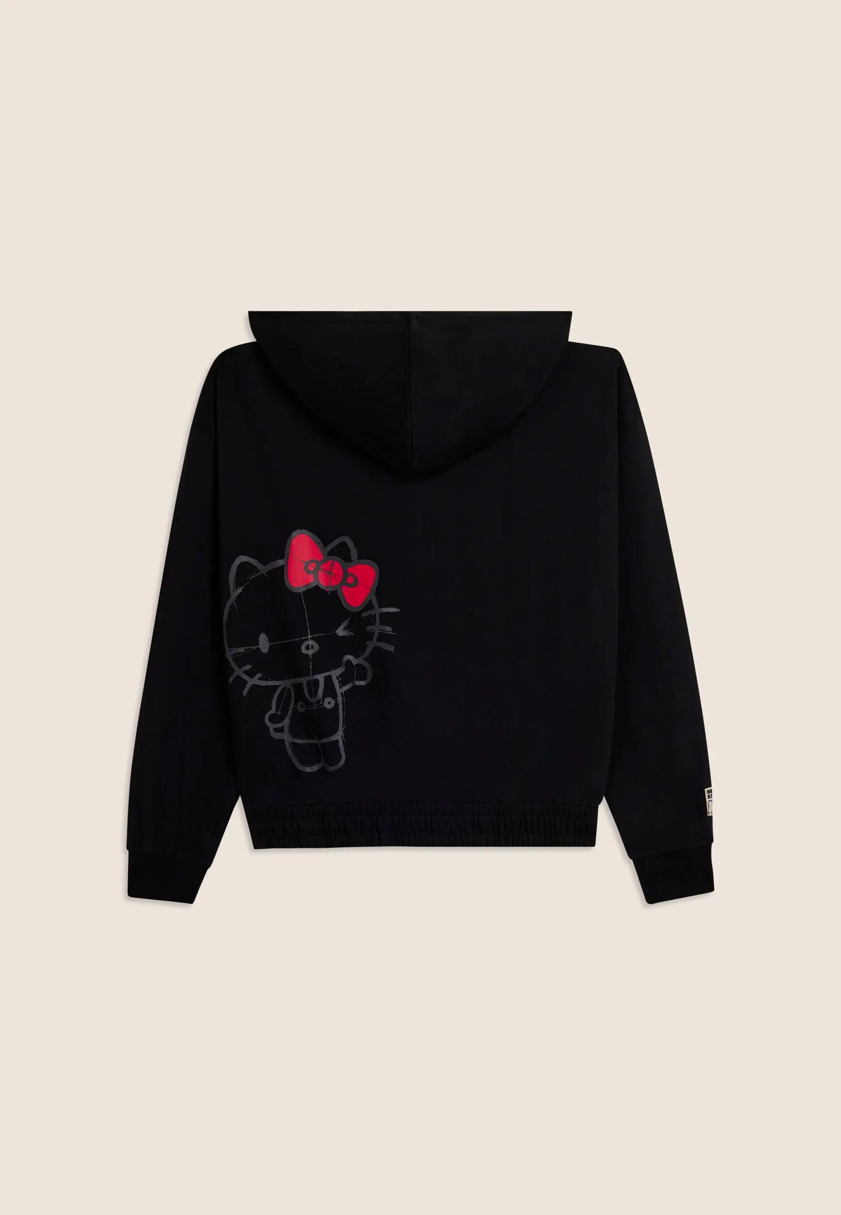 Sweat-shirt avec fermeture zippée et capuche et imprimé Hello Kitty au dos 6/7