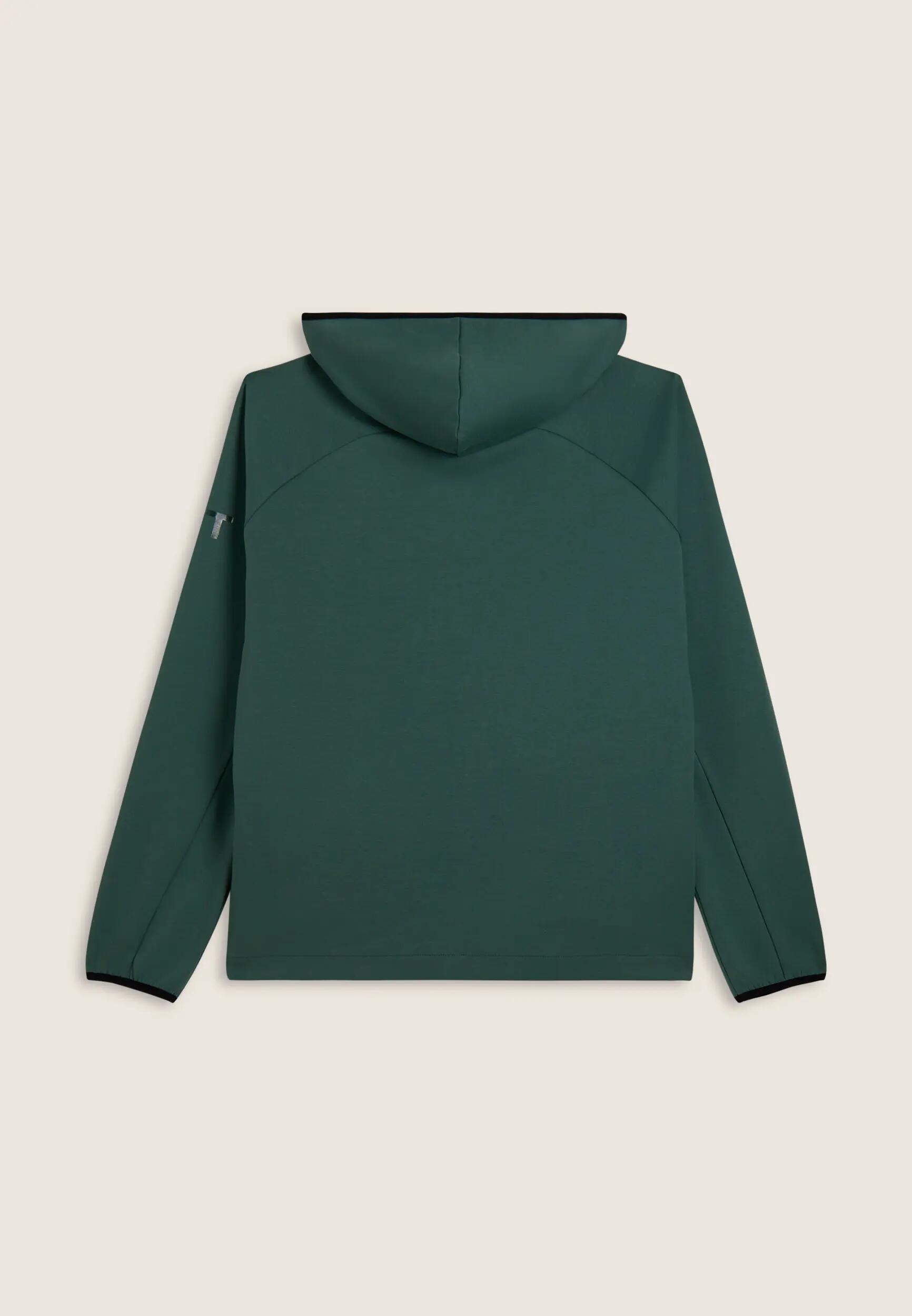 Sweat-shirt à fermeture à glissière avec capuche et bords en jacquard 6/7