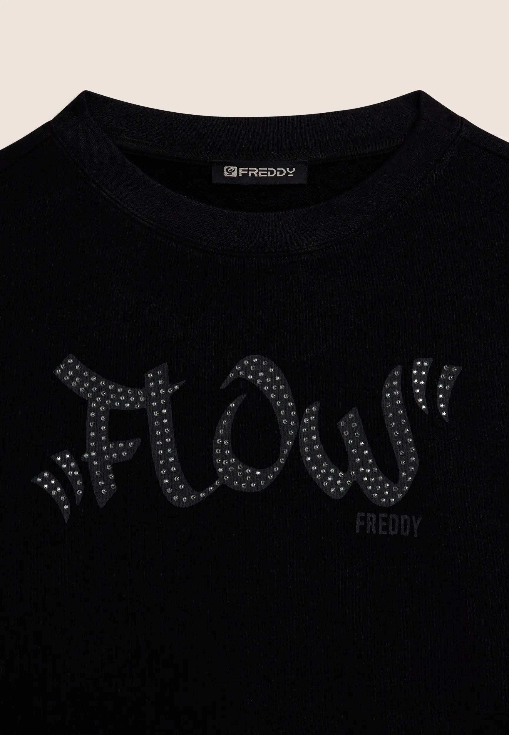 Sweat-shirt court avec imprimé « FLOW » et clous 7/7