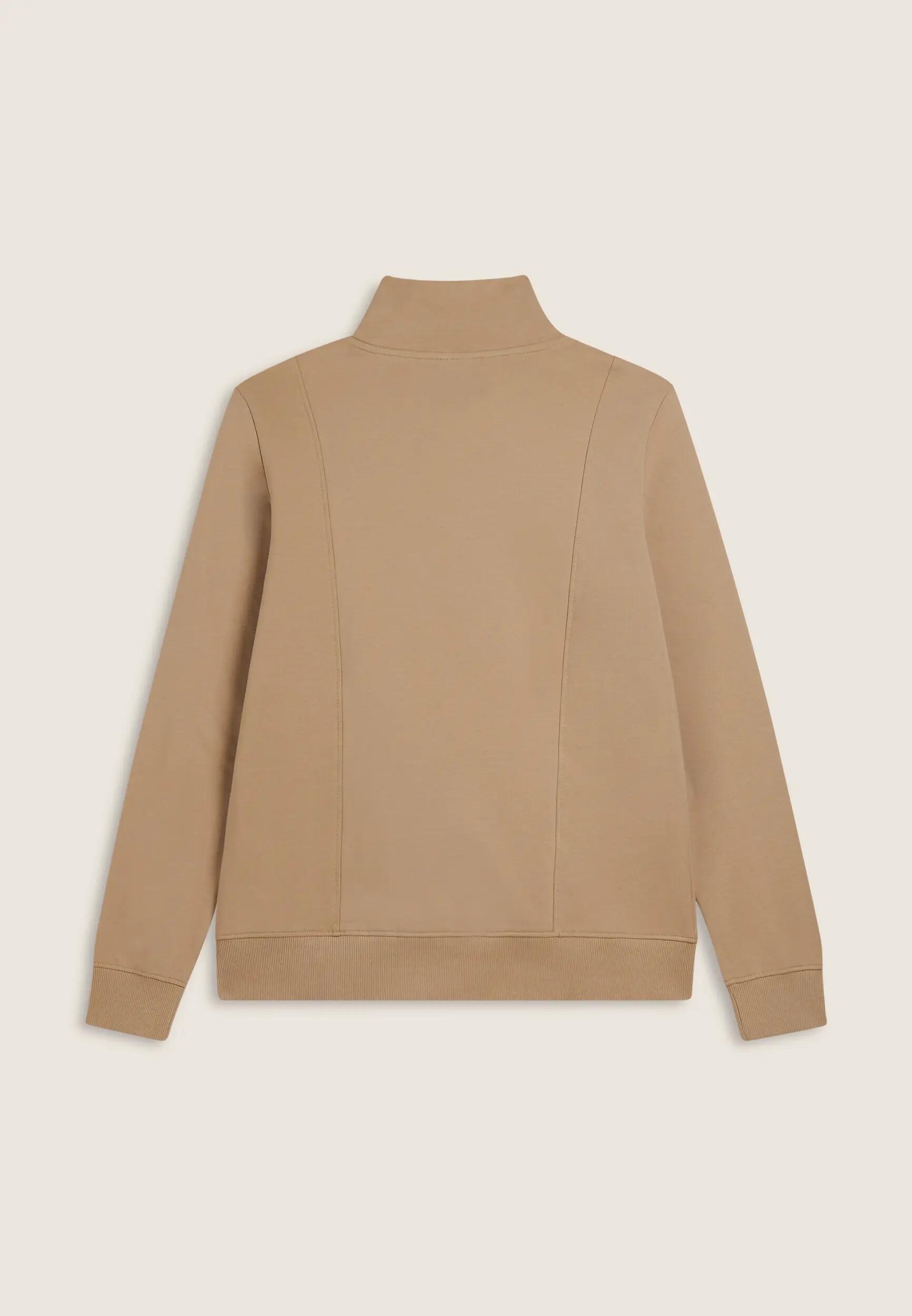 Felpa da donna zip e collo alto con logo minimal 5/6