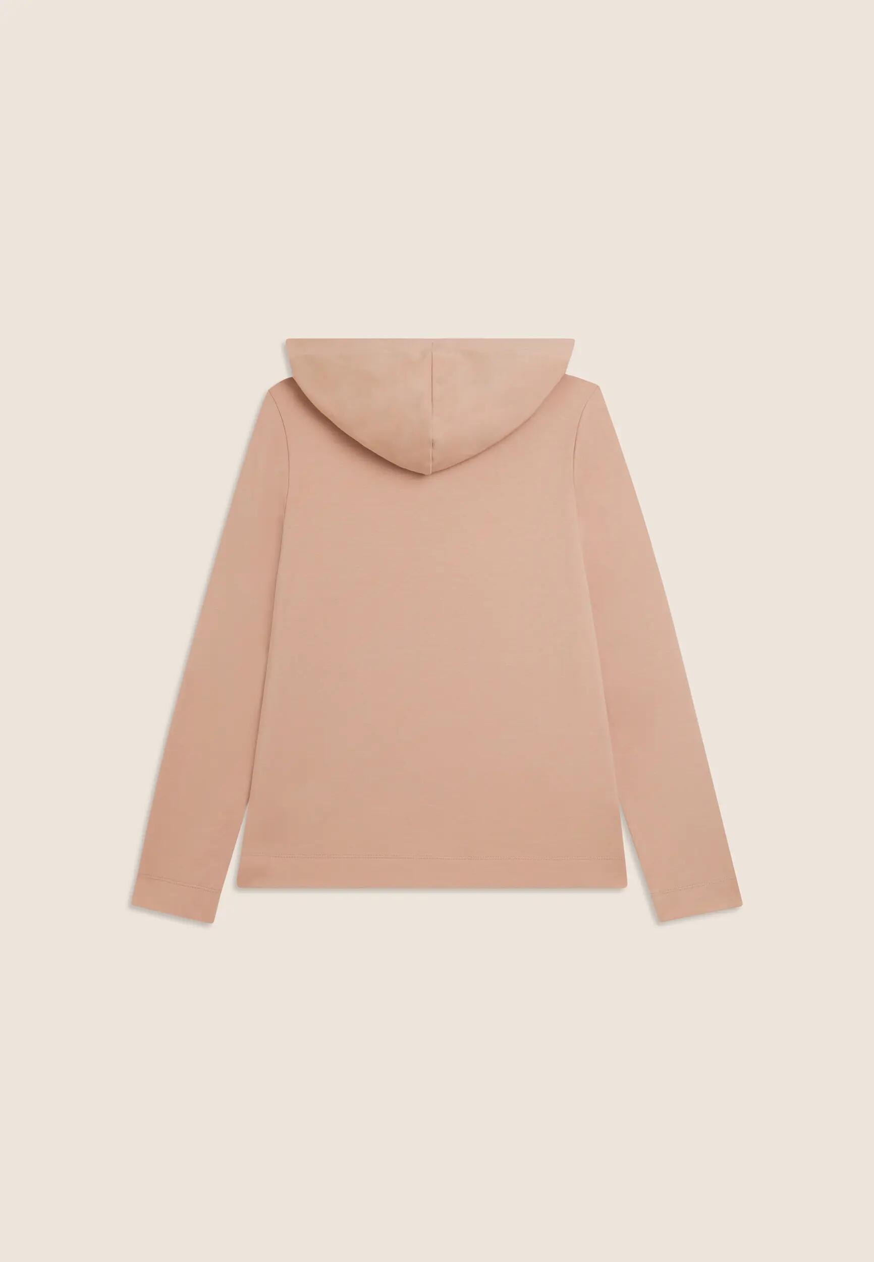 Felpa Cappuccio Zip con strass e inserto effetto seta 6/7