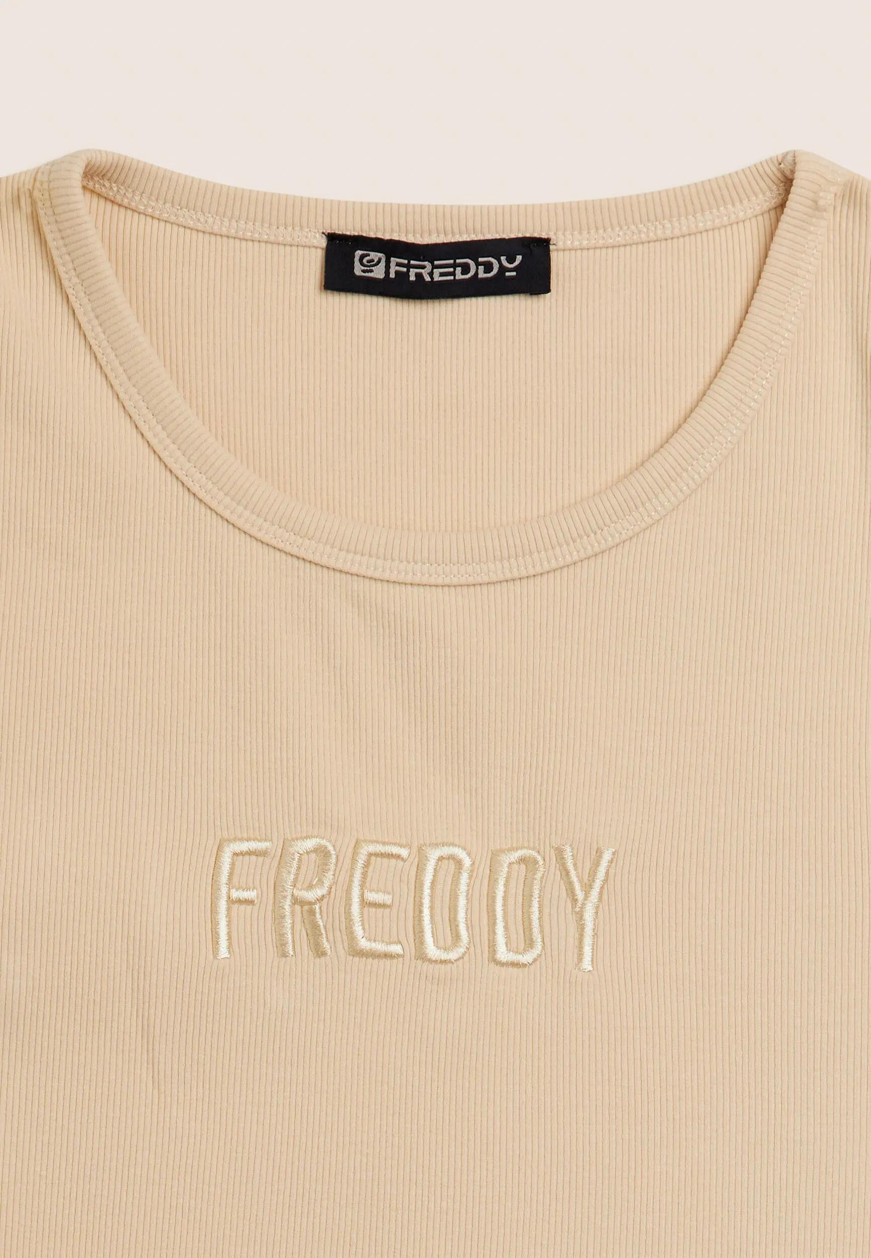Camiseta sin mangas cropped con logotipo FREDDY bordado 6/6