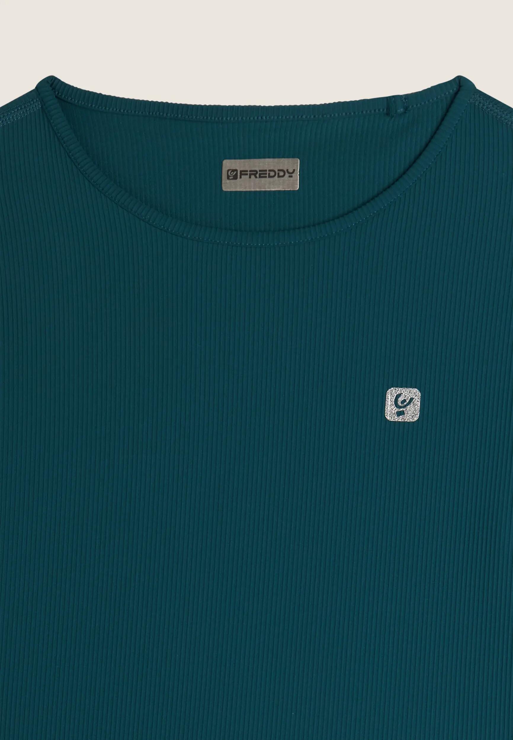 Camiseta corta de manga larga de tejido técnico acanalado 7/7