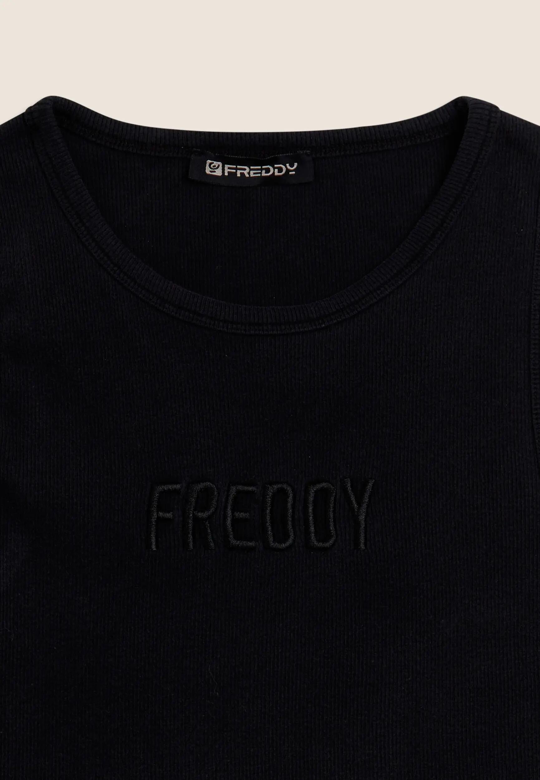 Camiseta sin mangas cropped con logotipo FREDDY bordado 6/6