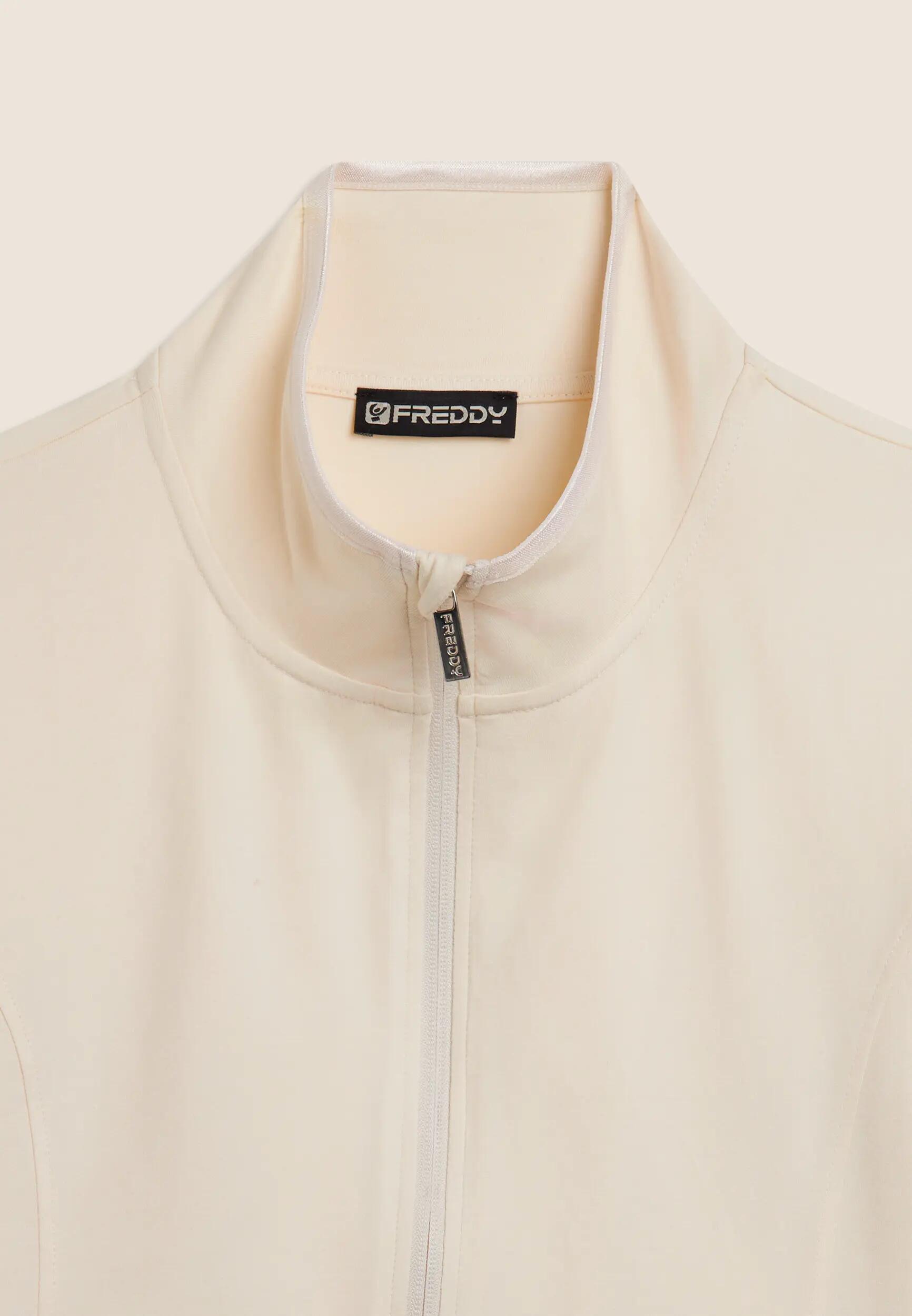 Sweatshirt met ritssluiting en hoge kraag, FREDDY-logo op de mouw 6/6