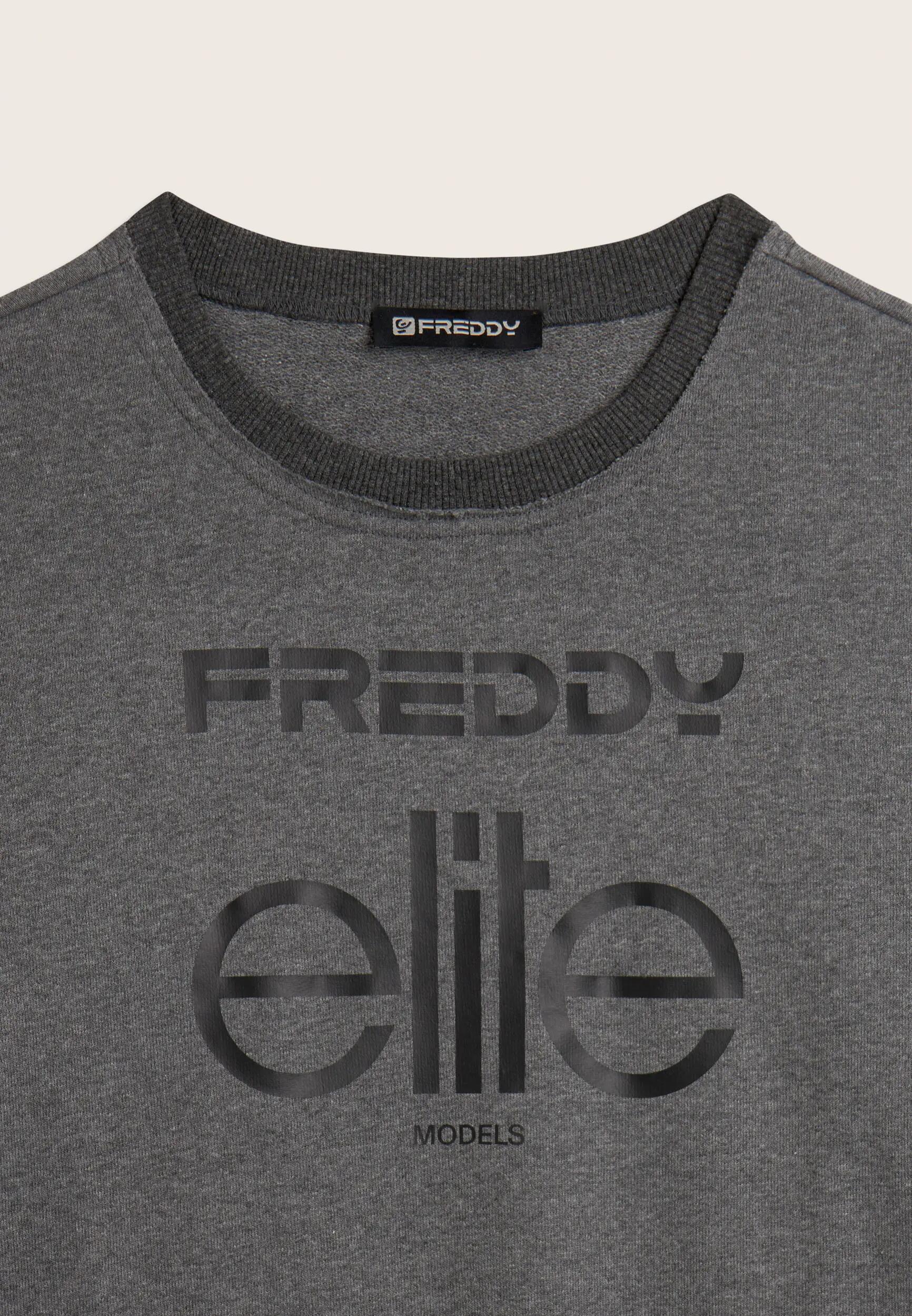 Felpa Cropped Donna Mélange con Girocollo Freddy x ELITE 7/7