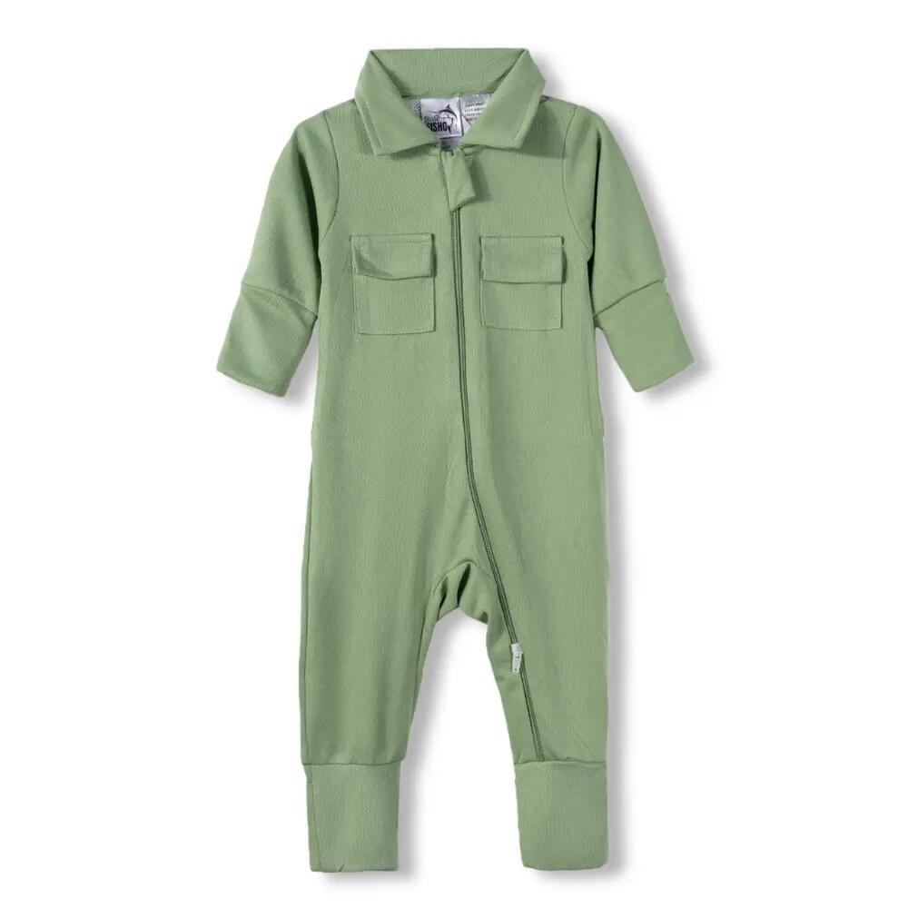 UV Defender Baby Onesie - Sage Green