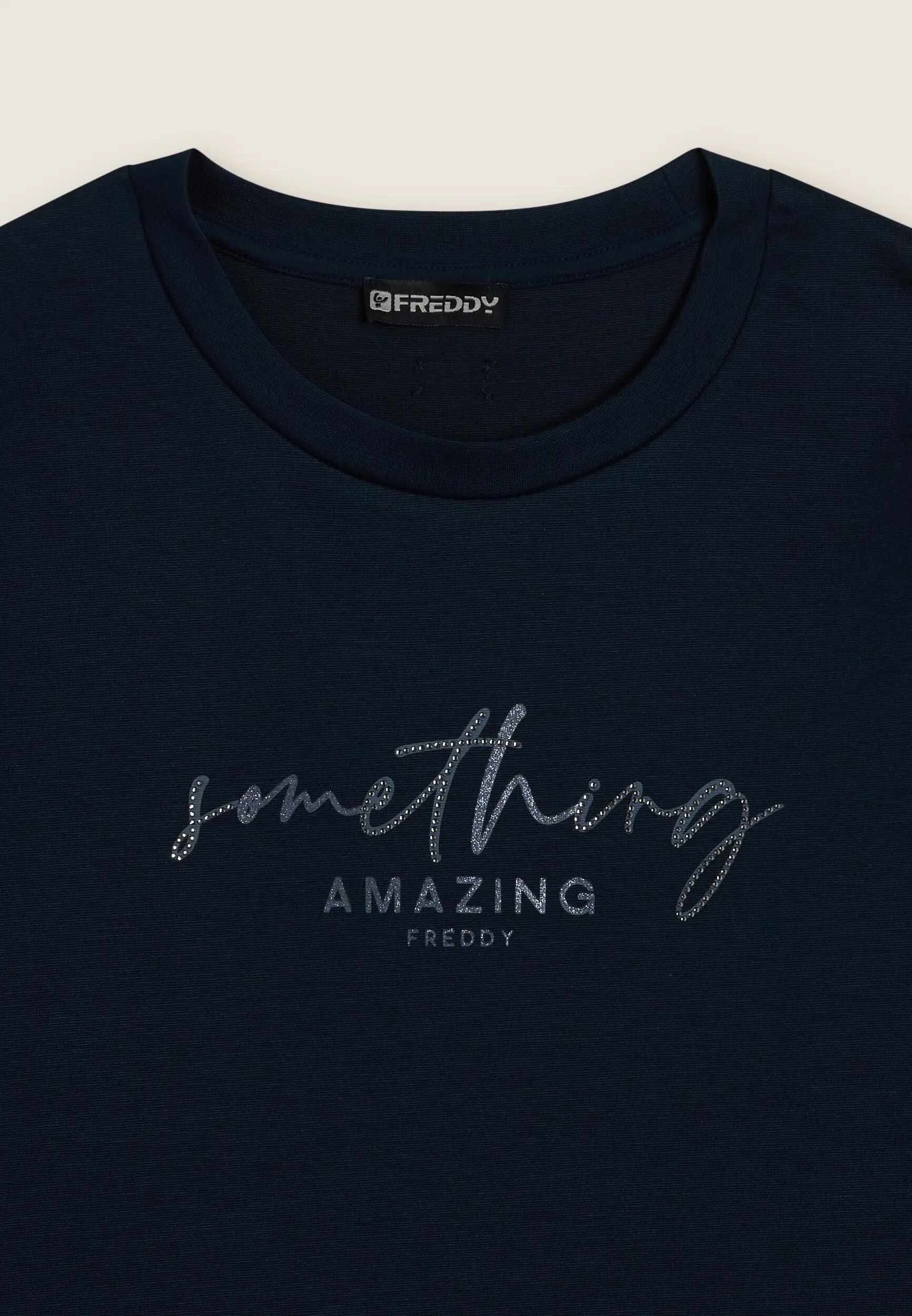 Sweat-shirt à col rond en viscose avec paillettes 5/5