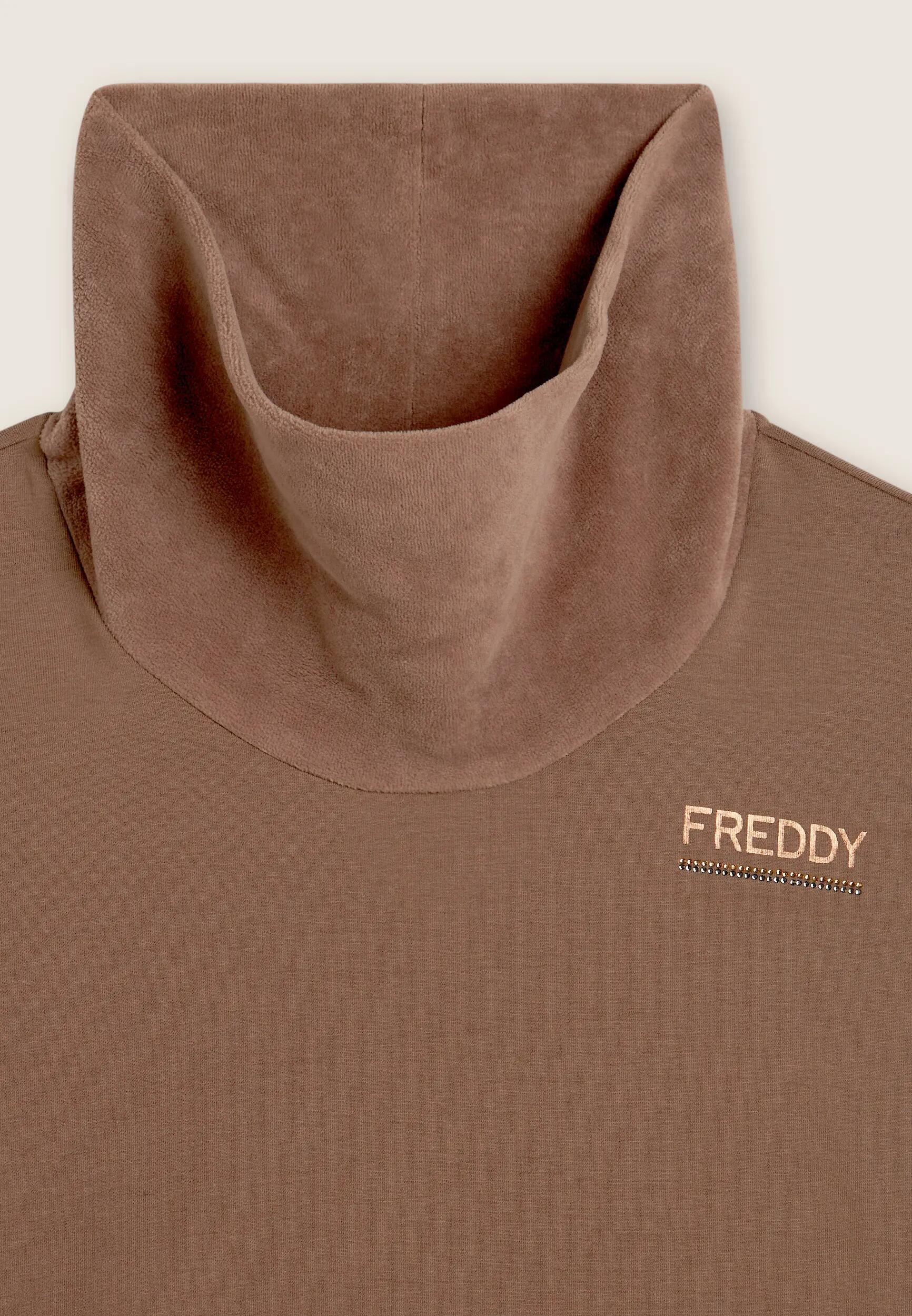 Sudadera para mujer con bajo y cuello de terciopelo 6/6