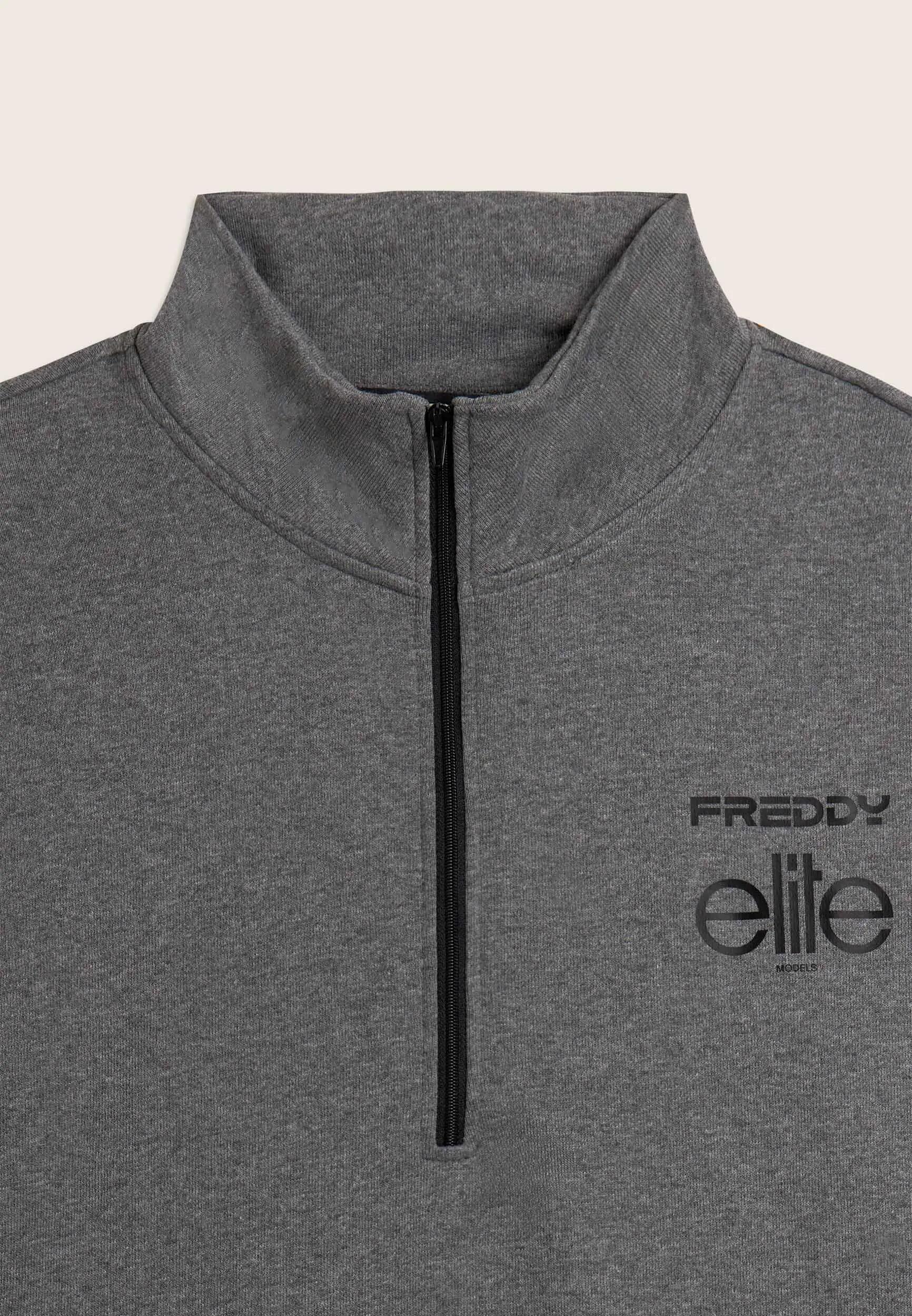 Sweat-shirt mélangé Femme avec demi-fermeture éclair Freddy pour ELITE 7/7