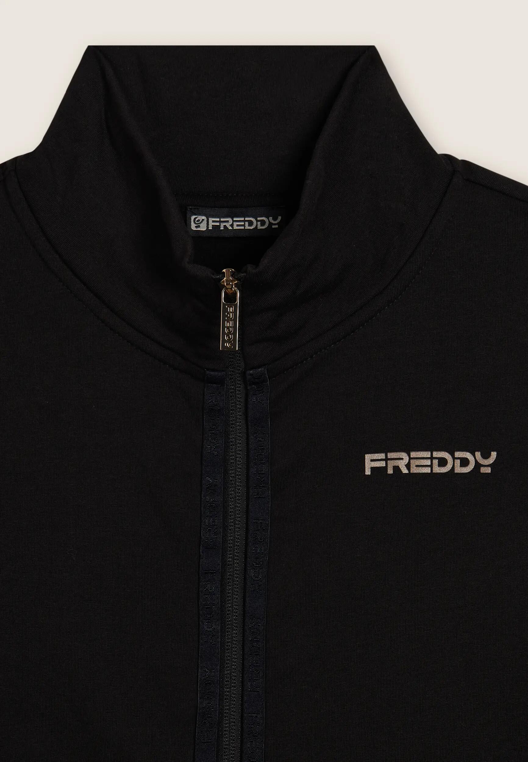 Felpa da donna zip e collo alto con logo minimal 6/6