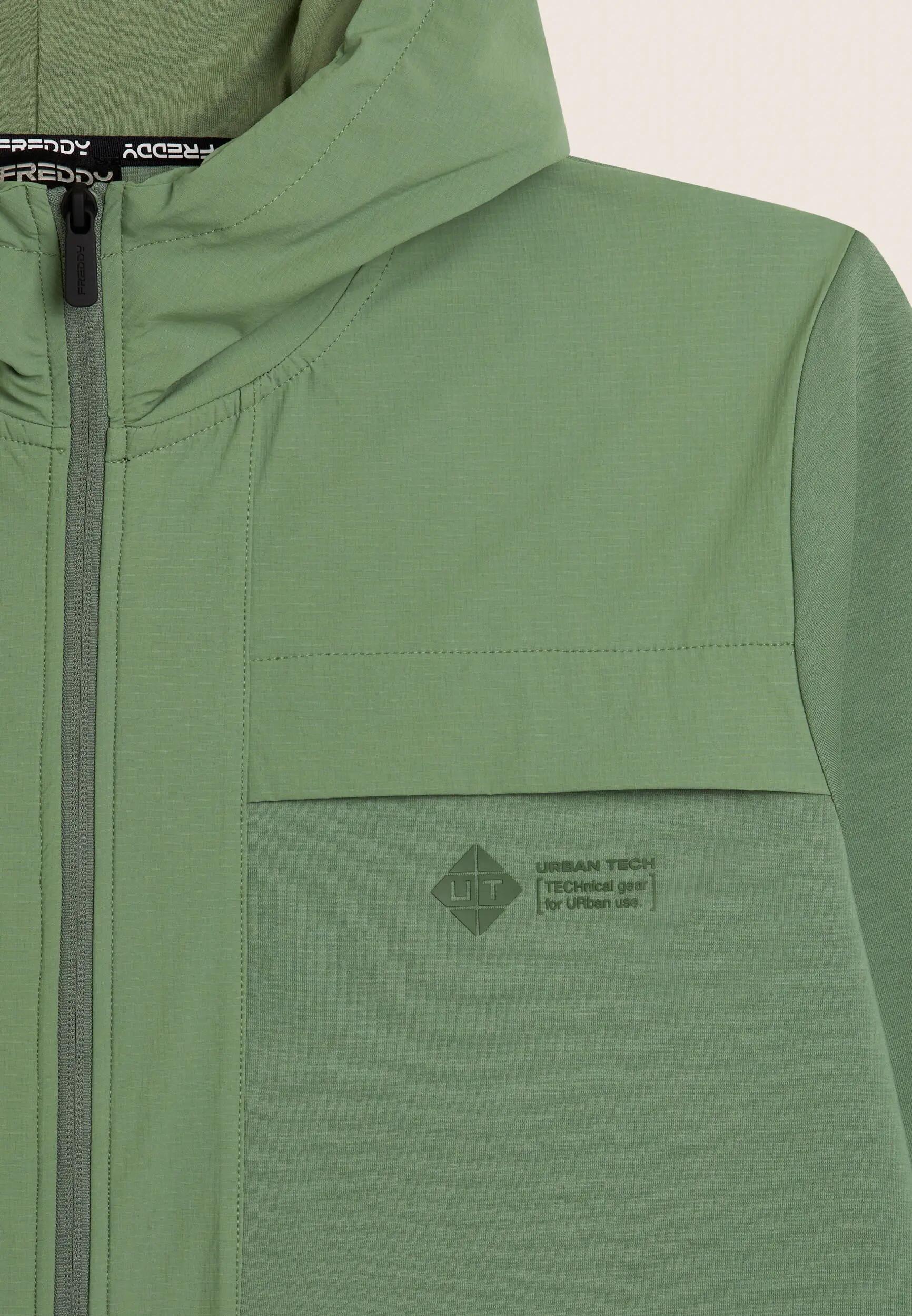 Sweat-shirt zippé à capuche avec inserts en nylon ripstop 6/6