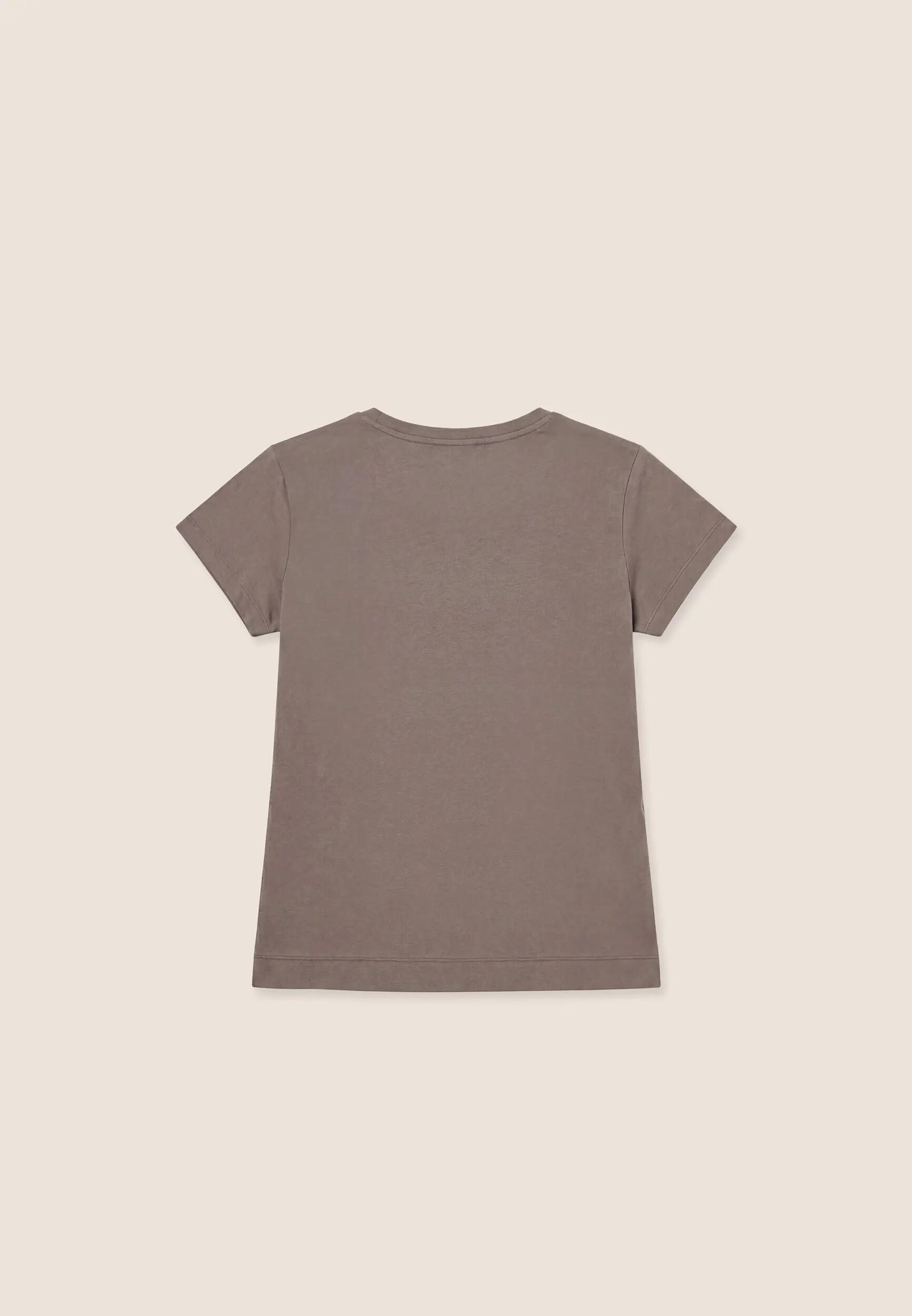 T-shirt Regular Donna con Logo Stampa Oro e Borchie 5/6